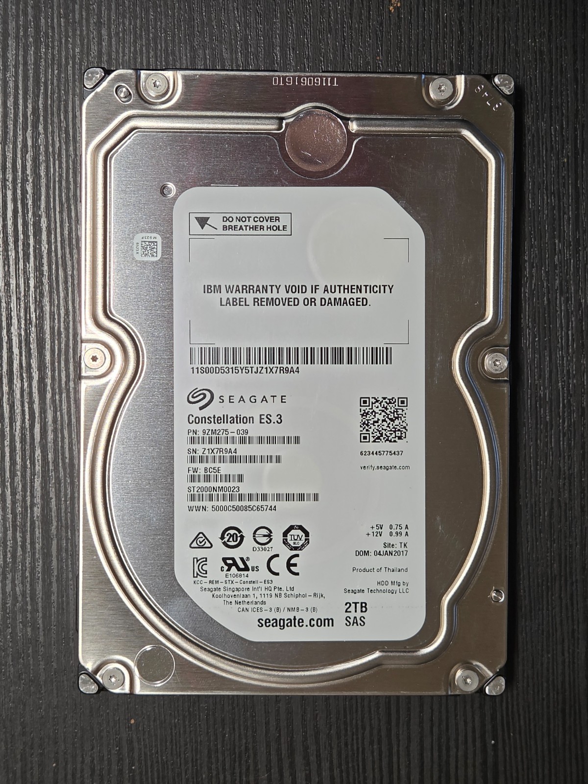 Seagate Constellation 2TB 7.2K RPM 6Gb/s 3.5″ SAS Hard Drive
