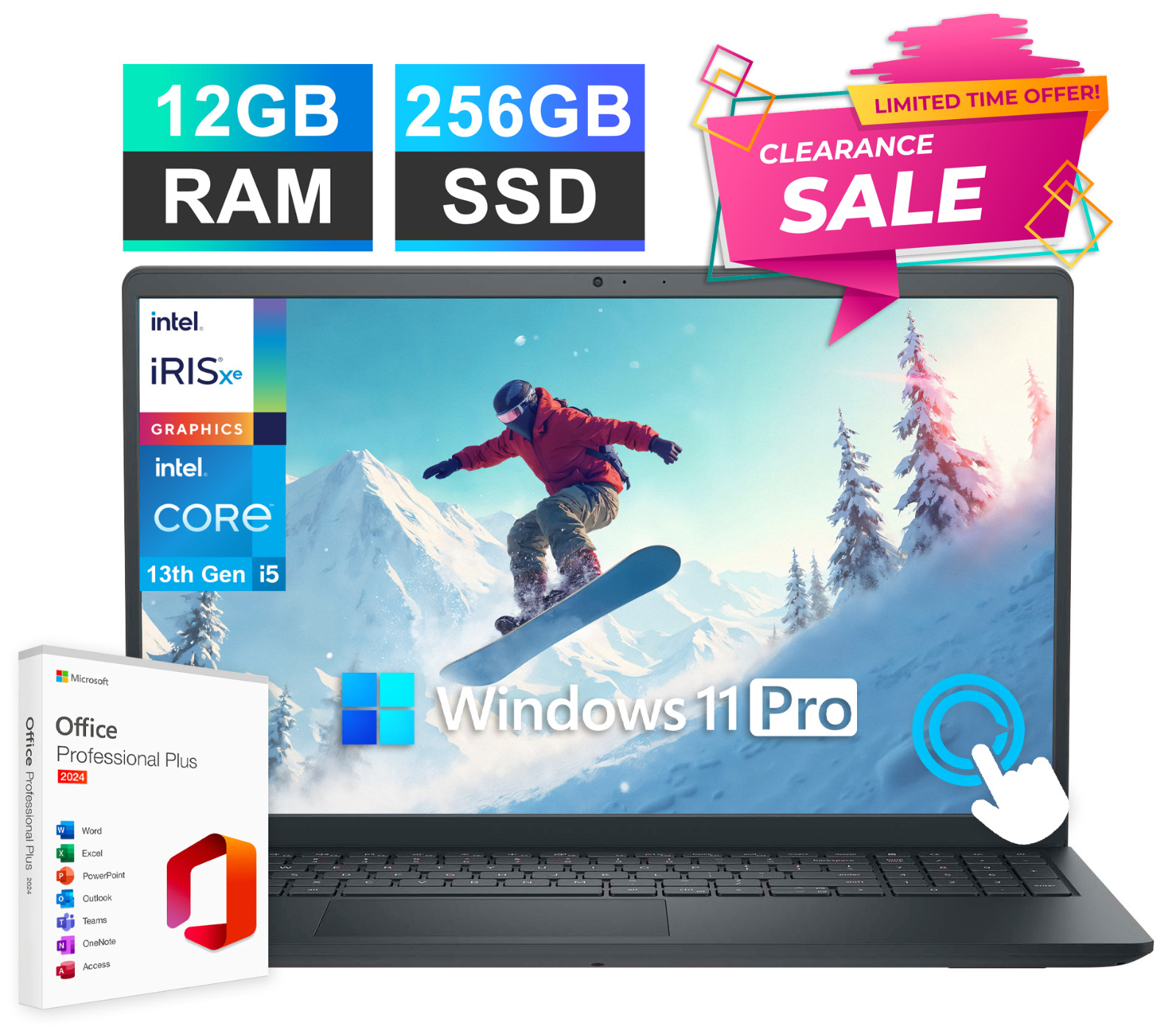 Dell Inspiron 15 Touch Laptop 10-Core Intel i5 Up to 4.6GHz, 12GB RAM 256GB SSD