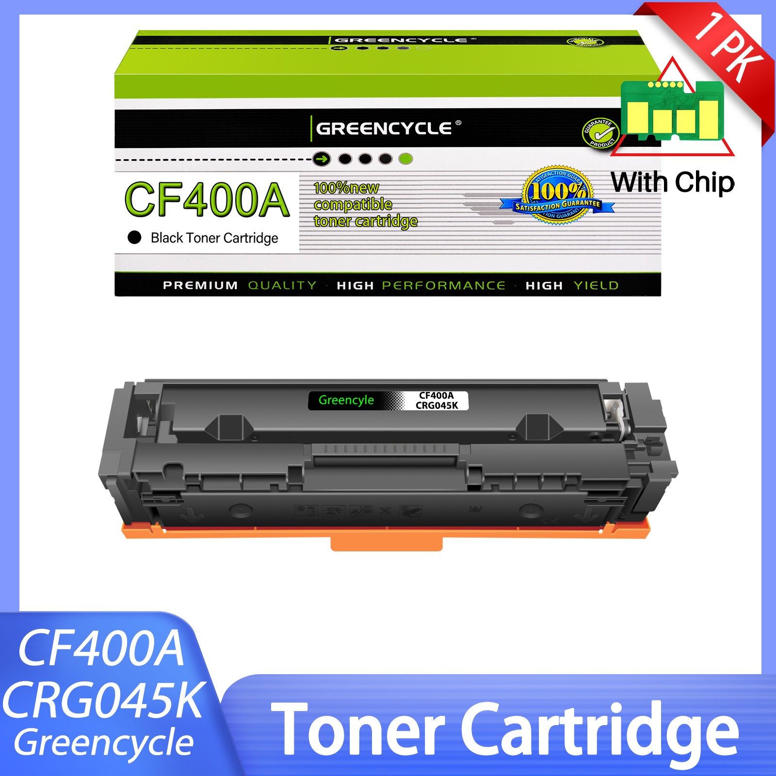 High Quality 1PK CF400A Black Toner Cartridge For HP 201A LJ M277n M277dw M252dn