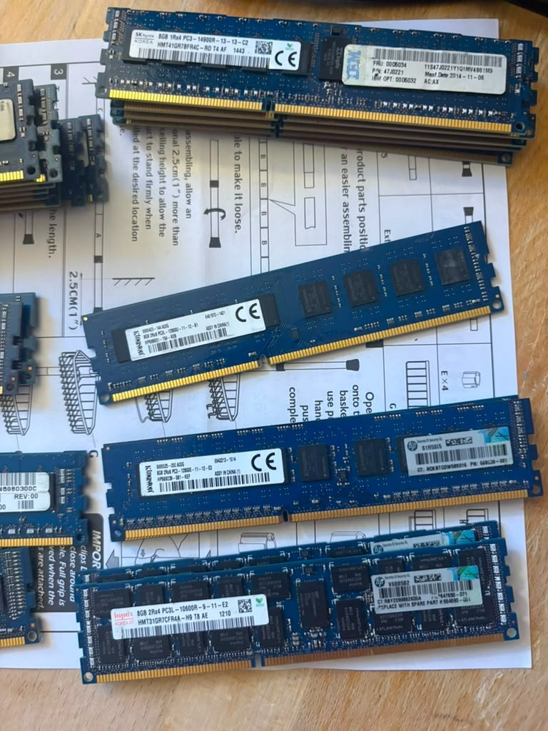 1TB Lot 134x 8GB DDR3 ECC REG Server RAM PC3-10600R 12800R 14900R Hynix Samsung