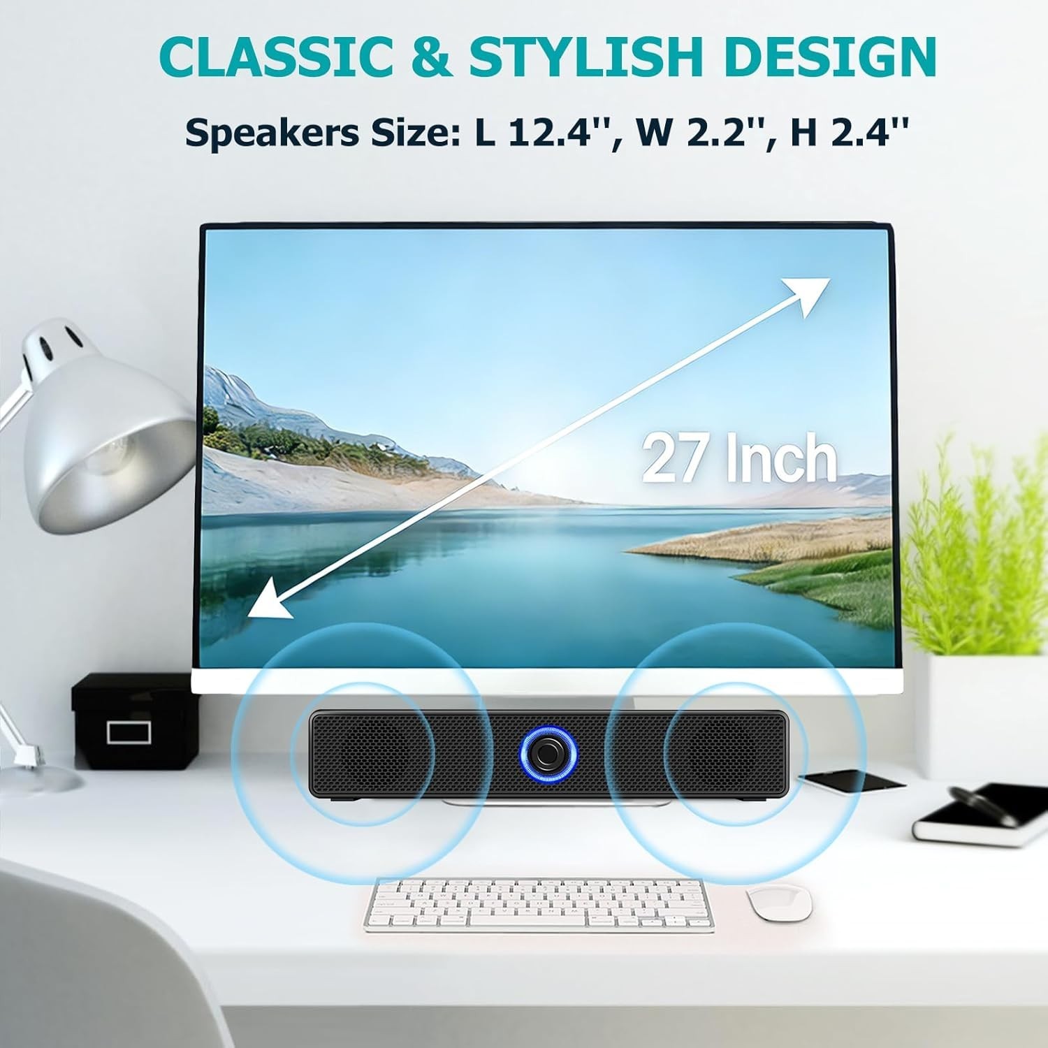 Plug and Play Wired Stereo Speakers with USB-A and AUX for Computers & Laptops