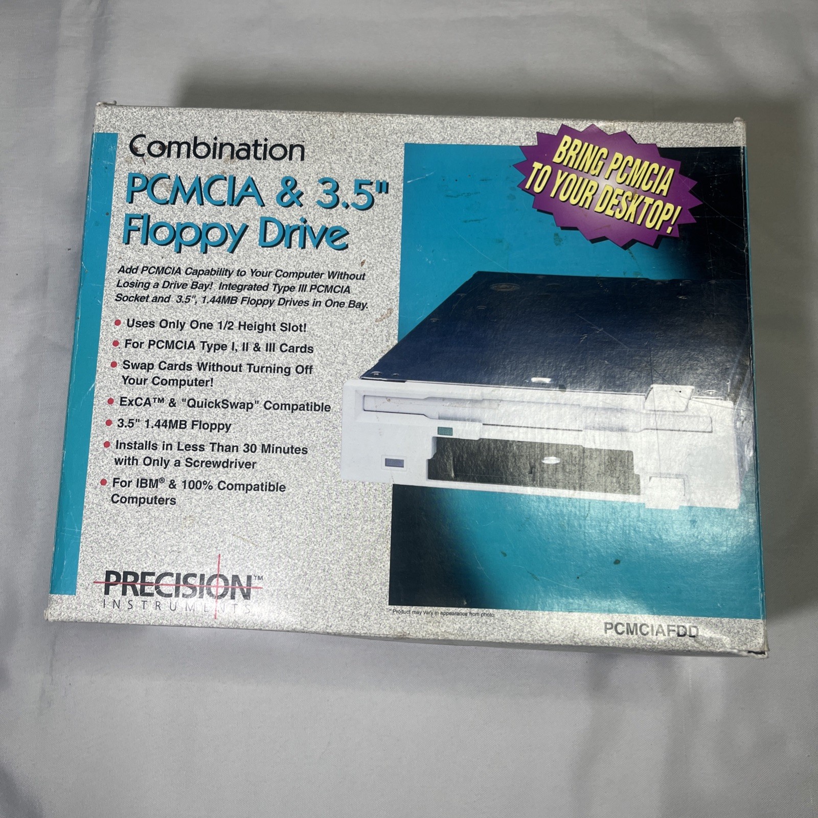 NOS Precision Instruments Mitsumi Vintage Combo PCMCIA & 3.5″ Floppy Drive 1995