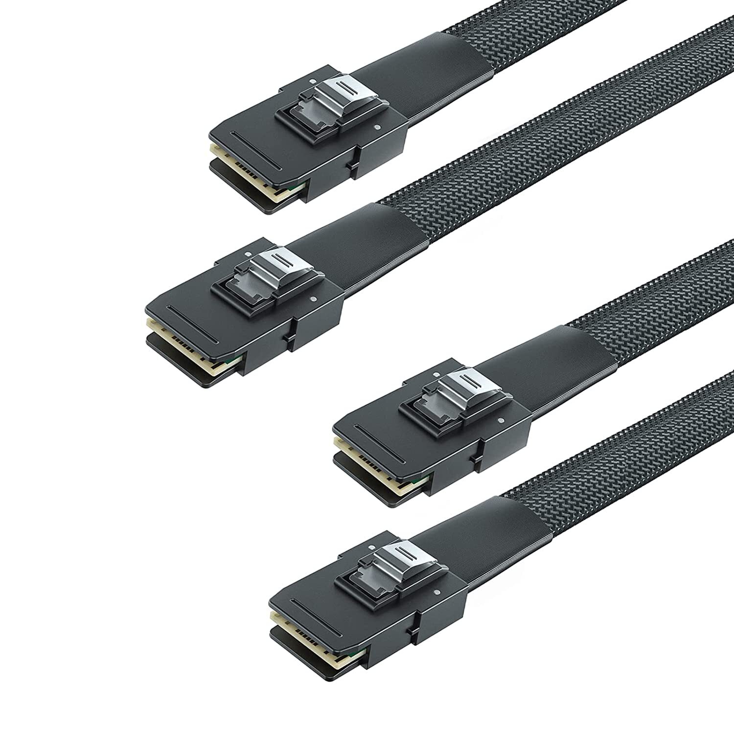 2 Packs 6G Internal Mini SAS SFF-8087 to SFF-8087 Cable 100-Ohms 0.5-m(1.6ft)