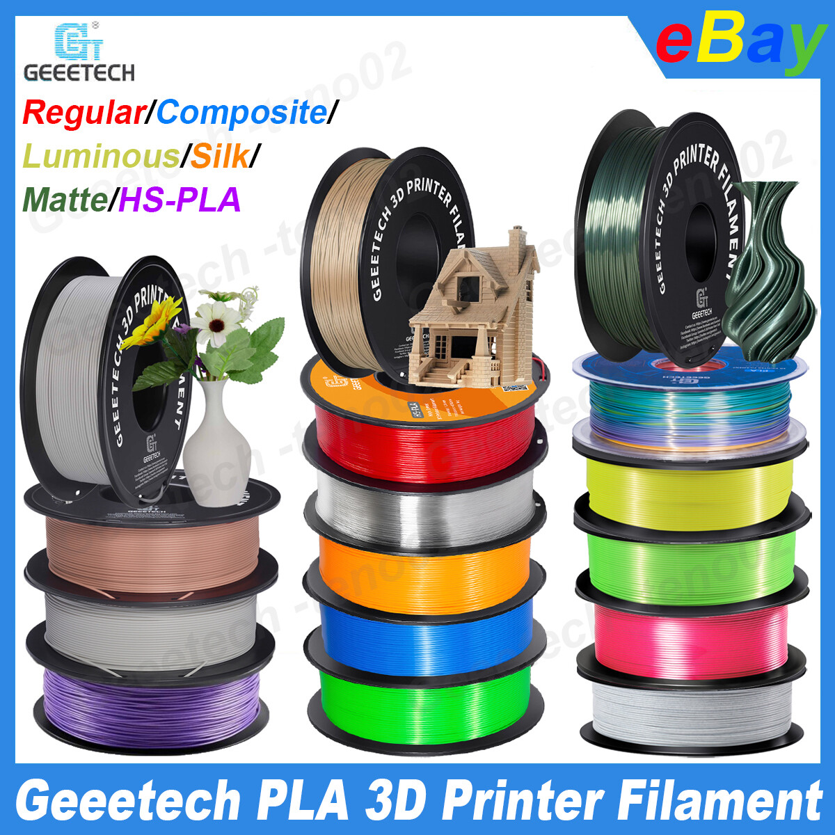 Geeetech PLA Silk/Matte/Luminous/HS/Carbon Fiber 3D Printer Filament 1.75mm 1KG