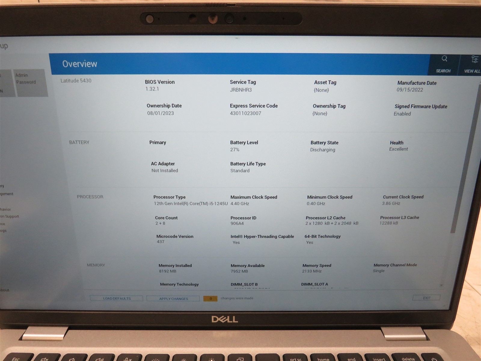 Dell Latitude 5430 Laptop Intel i5-1245U@4.4GHz 8GB RAM – AC #7