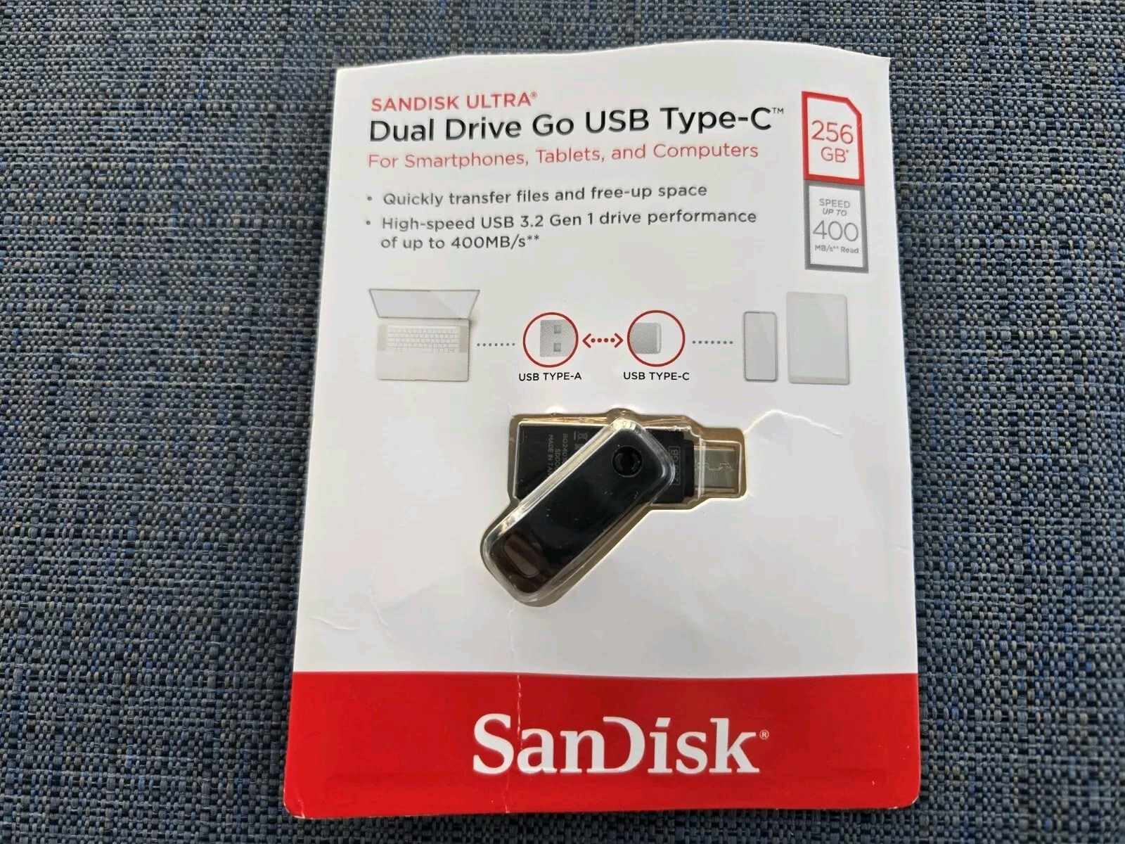 SanDisk Ultra 256G Dual Drive Go USB Type-C OTG On-The-Go USB 3.1 SDDDC3