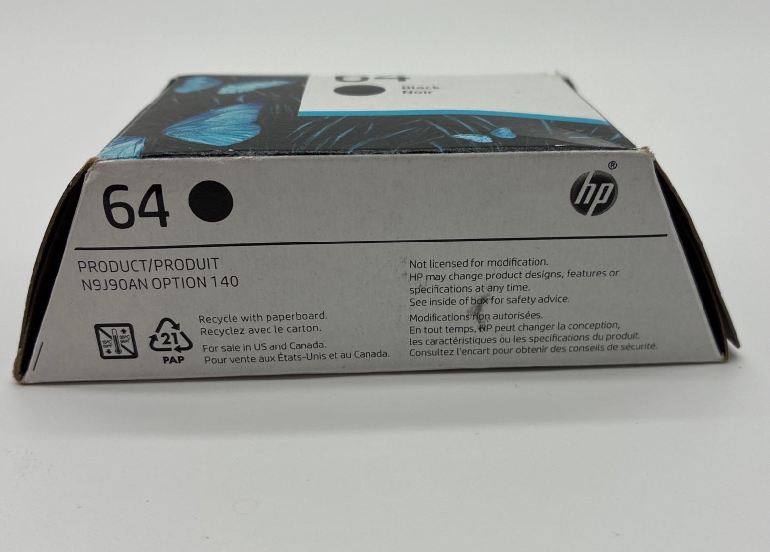 HP 64 Black Ink Cartridge N9J90AN Genuine HP Printer Ink New Sealed Exp DEC 2025
