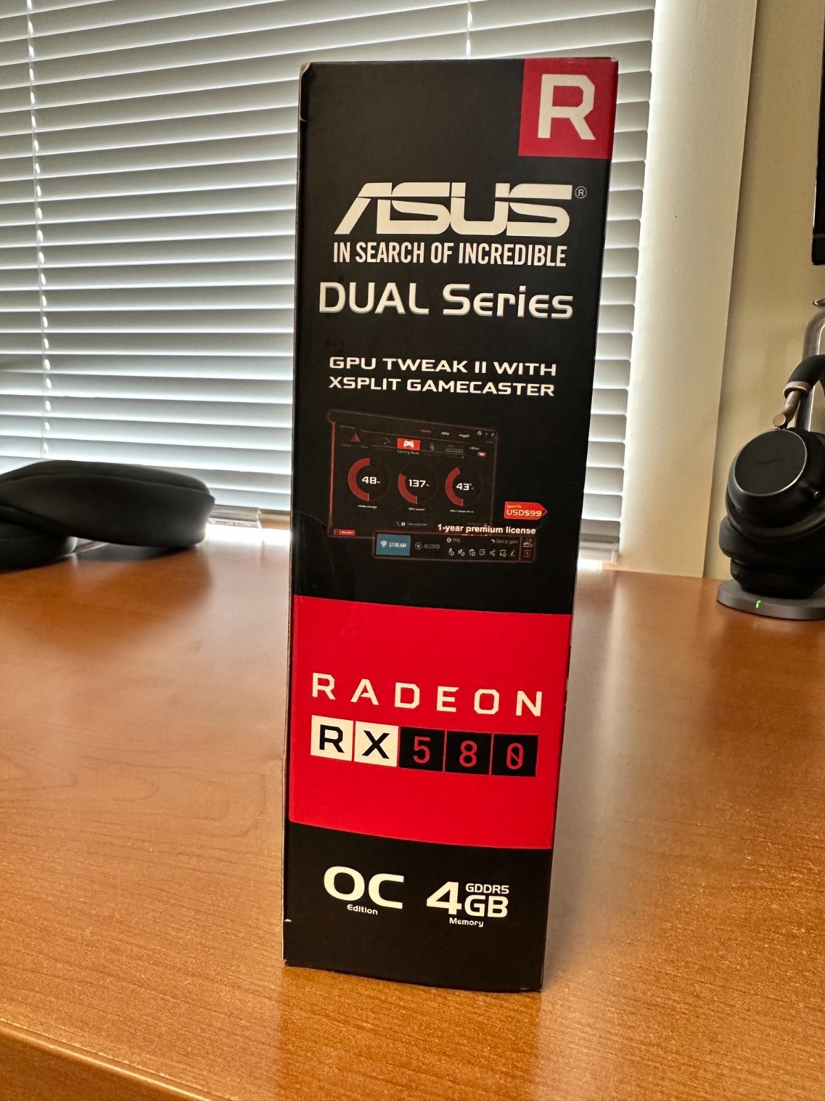ASUS AMD Radeon RX 580 4GB GDDR5 Graphics Card (DUAL-RX580-O4G)