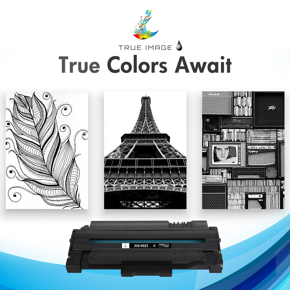 2 Pack Black 330-9523 Toner Cartridge Compatible With Dell 1130 1130N 1133 1135N
