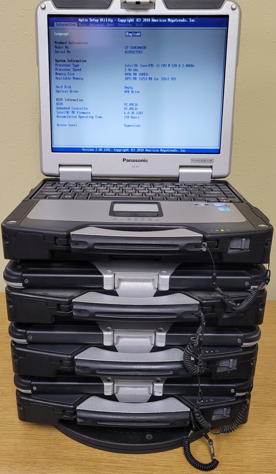 (Lot of 4)Panasonic Toughbook CF-31 i5-5th Gen 2.3/2.40GHz 4/8GB Touch No OS/SSD