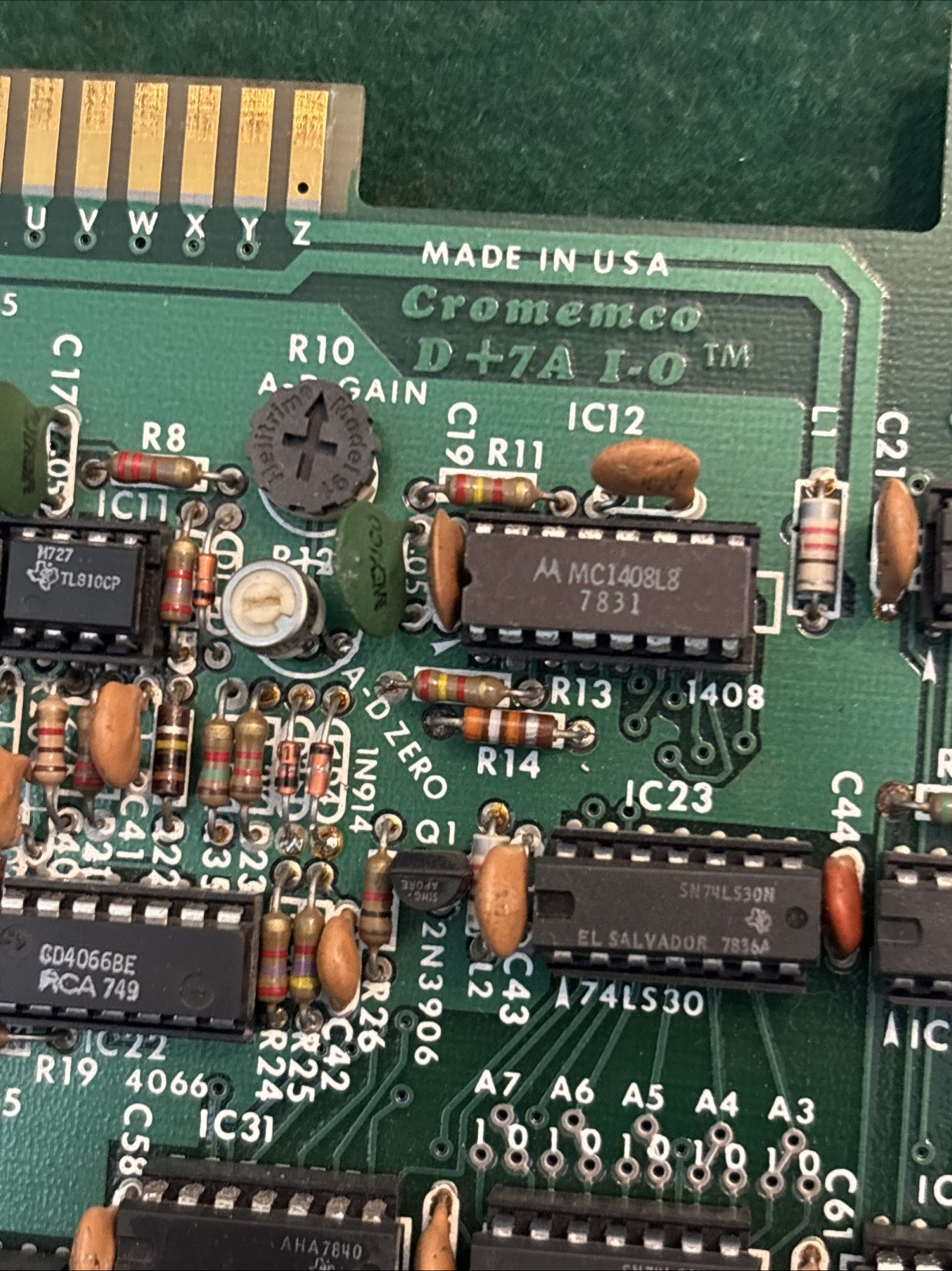 Cromemco D+7A I-O Vintage 1977 Computer Board Lot H