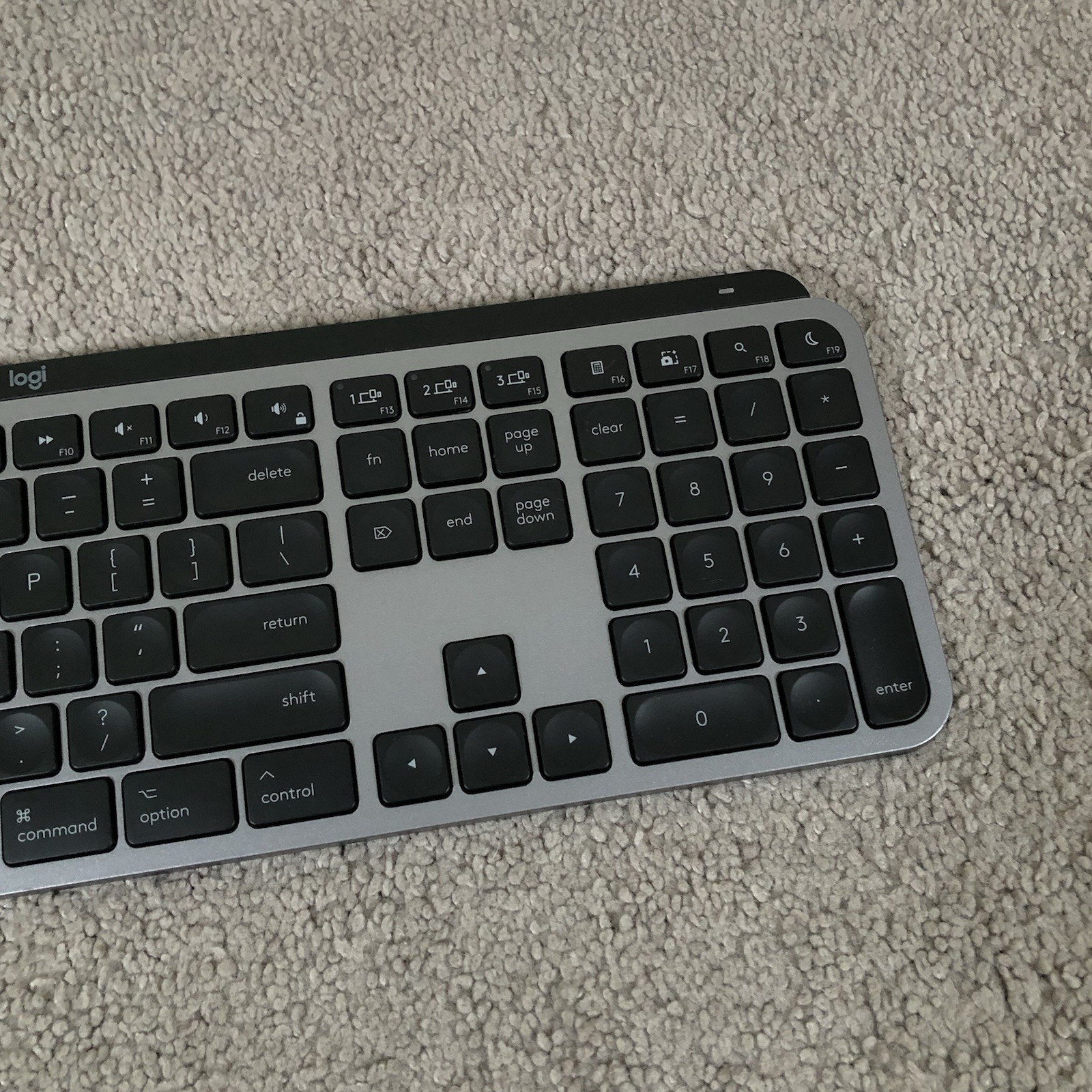 Logitech MX Keys S Wireless Keyboard Gray Black Tested Working *NO DONGLE*