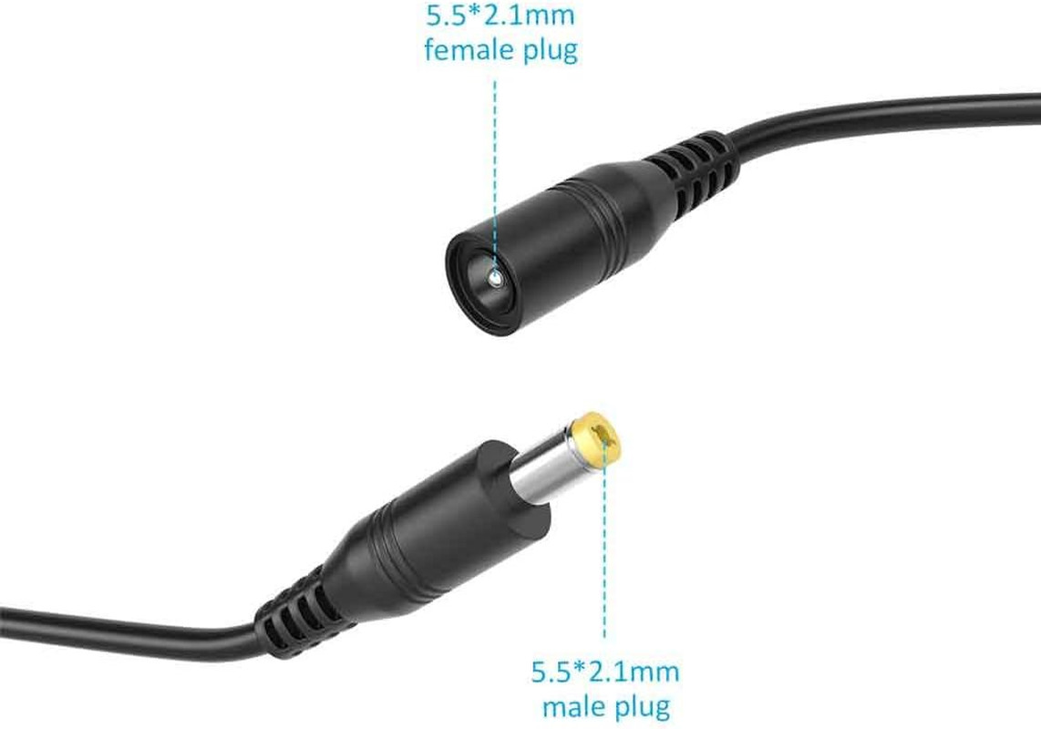 DC 5.5 2.1Mm Reverse Polarity Converter Cable Plug Universal AC Adapters and Key