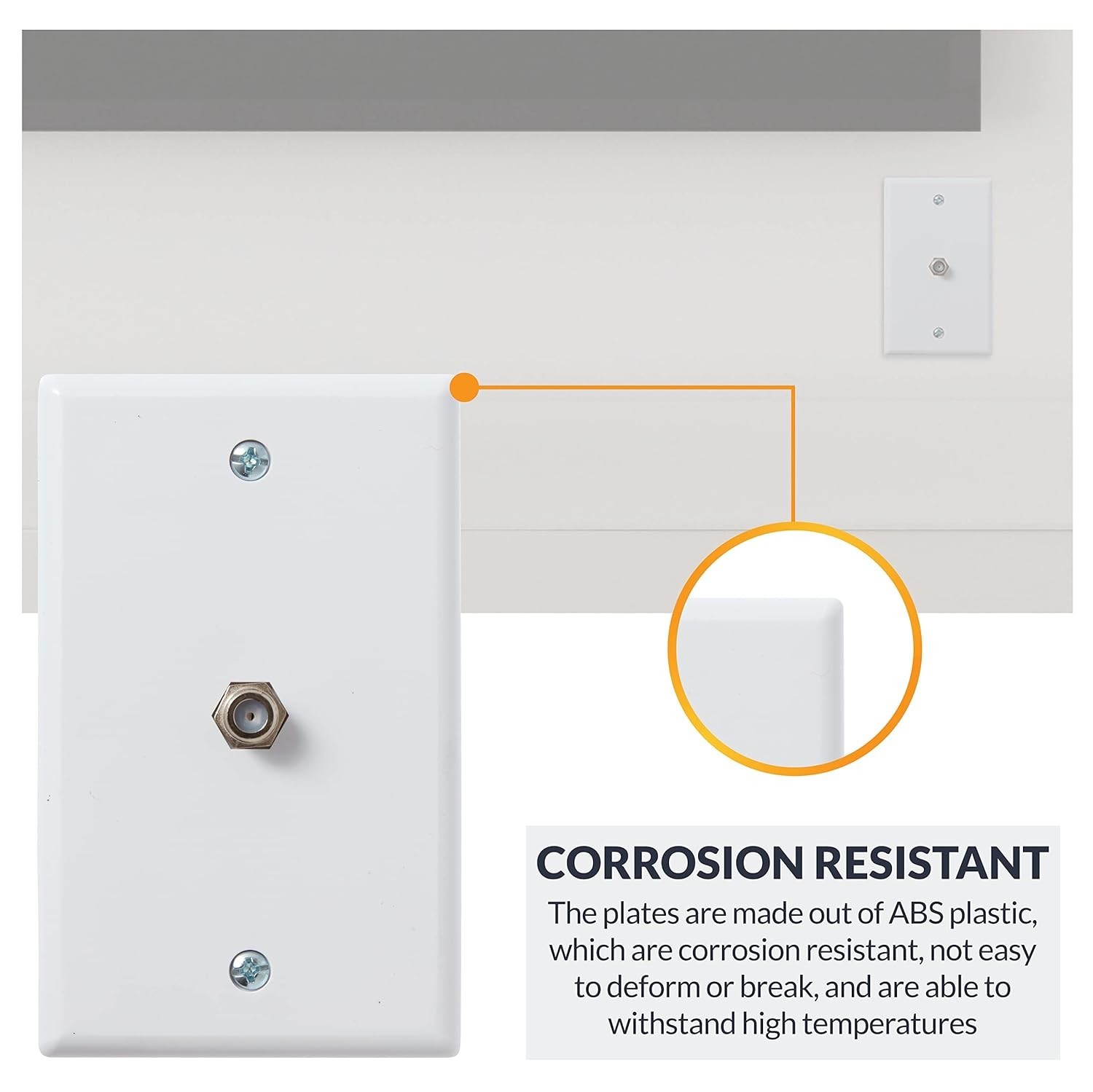 TV/Cable – 5 Wall Plates Newhouse Hardware, 2.75 x 4.5 in. w F-Connector, White