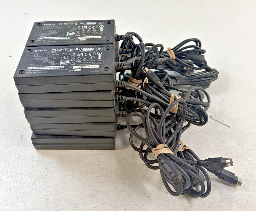 Lot of 10 Genuine Epson PS-180 AC Adapter Power Supply 24V 3 Pin Connector