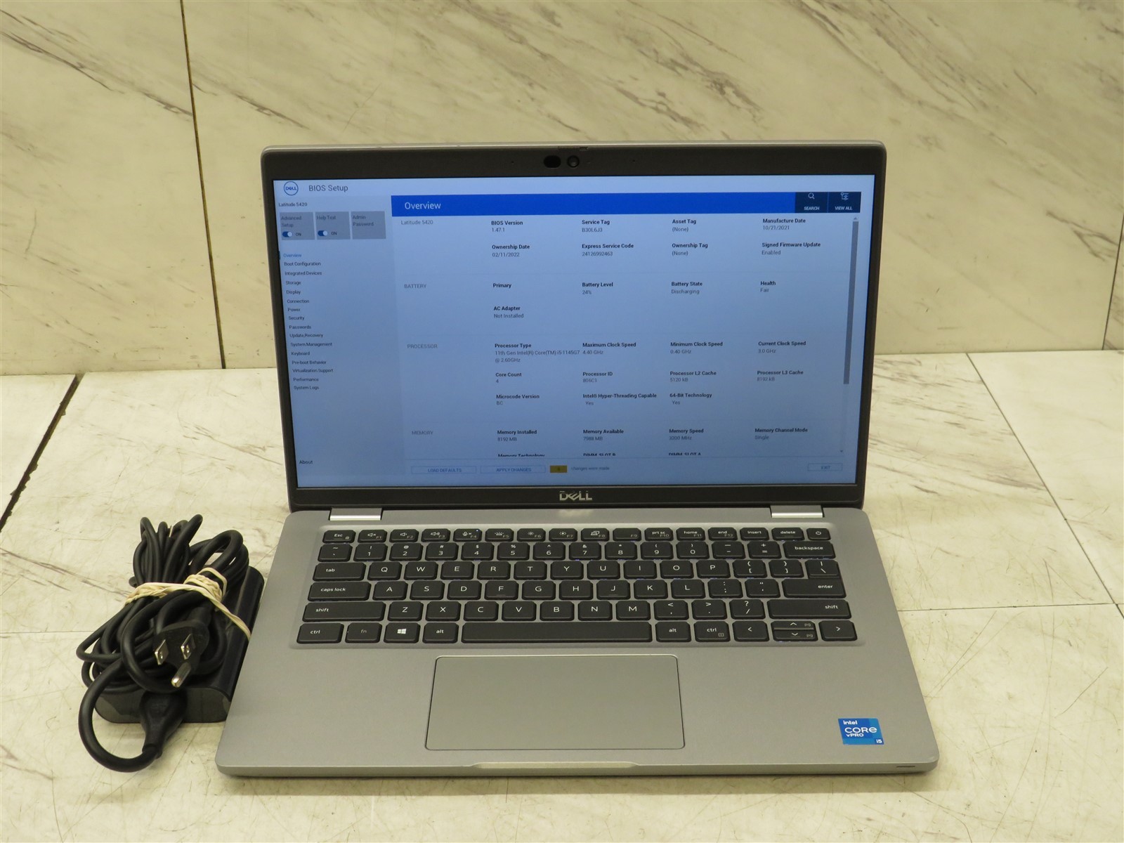 Dell Latitude 5420 LAPTOP Intel i5-1145G7@2.6GHz 8GB RAM w/AC #9