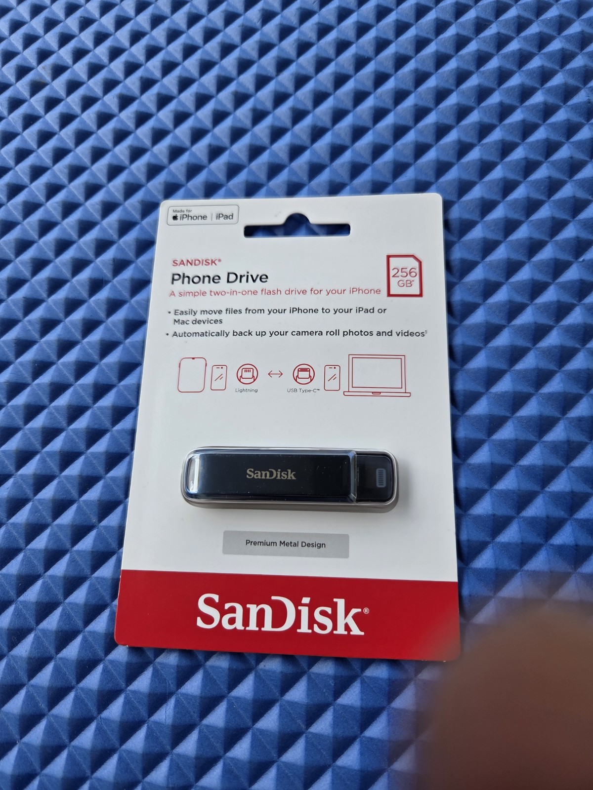 SanDisk SDIXD0N-256G-AW6ME Phone Drive 256GB USB Flash Drive for iPhone,