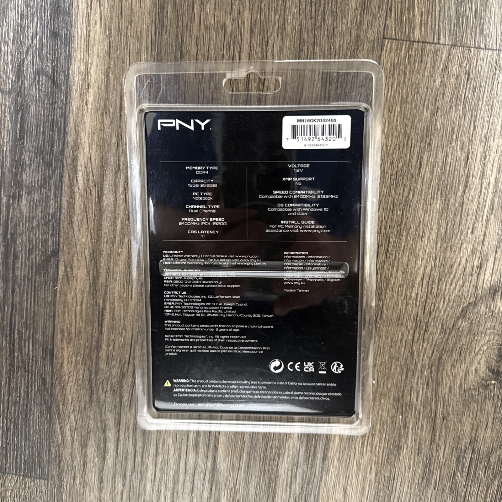 PNY 8GB x 2 Total 16GB DDR4 2400 PC4-19200 CL17 1.2V SODIMM Laptop Ram”’