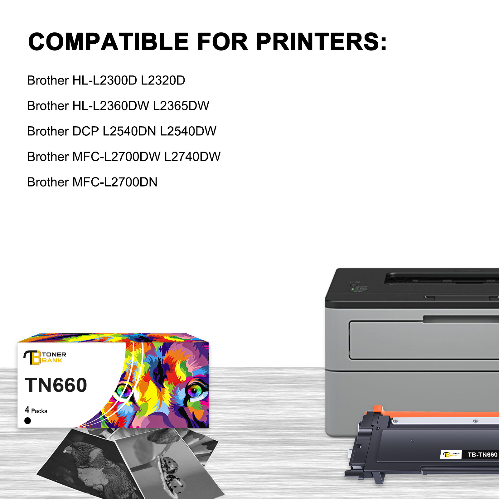TN660 Toner For Brother DR630 Drum HL-L2340DW HL-L2360D HL-L2300D HL-L2320D Lot