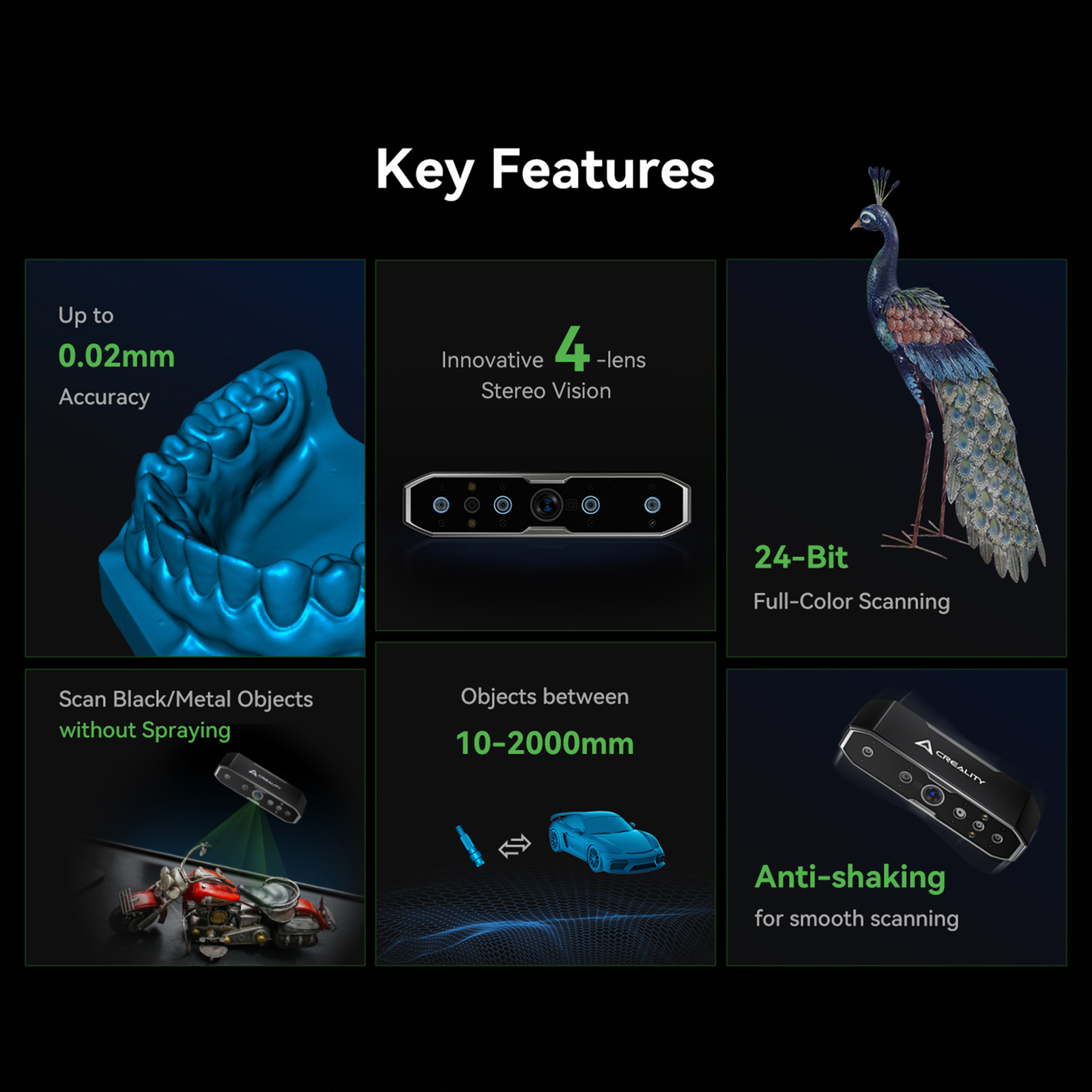Creality CR-Scan Otter 3D Scanner 24-Bit Full-Color for iOS Android Windows W5L2