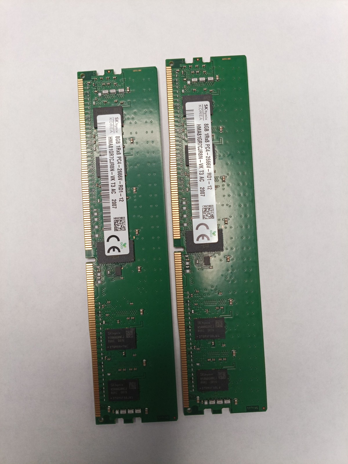 16GB Kit (2x8GB) SK Hynix DDR4 2666MHz PC4-2666V ECC UDIMM Server RAM