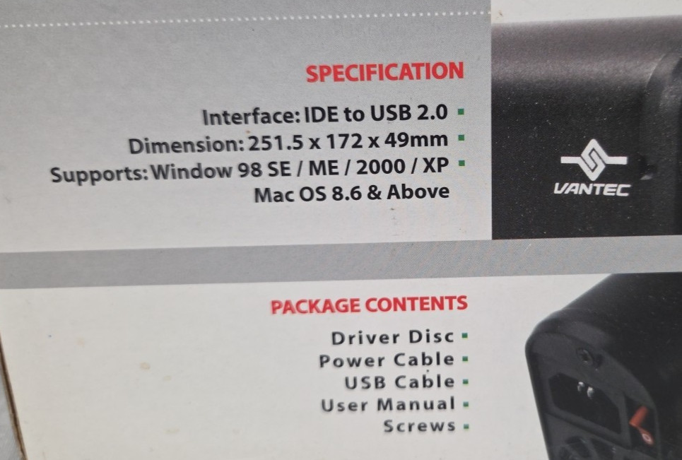 Vantec NexStar 2.5 External Enclosure NST-530U2 – New – Open Box