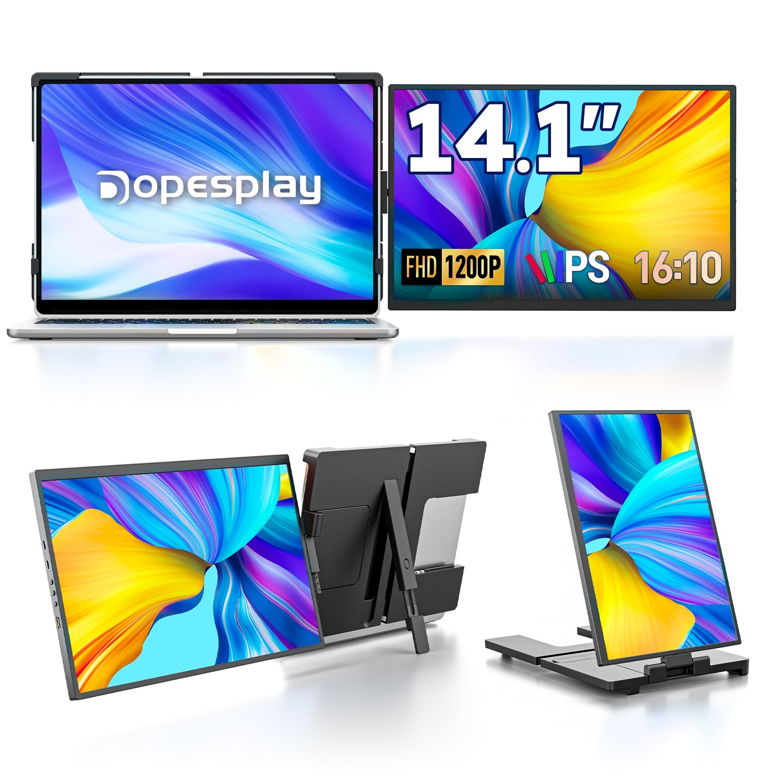 USED | 14.1” Portable Monitor Laptop Screen Extender Grade-A 1200P for 14-17″