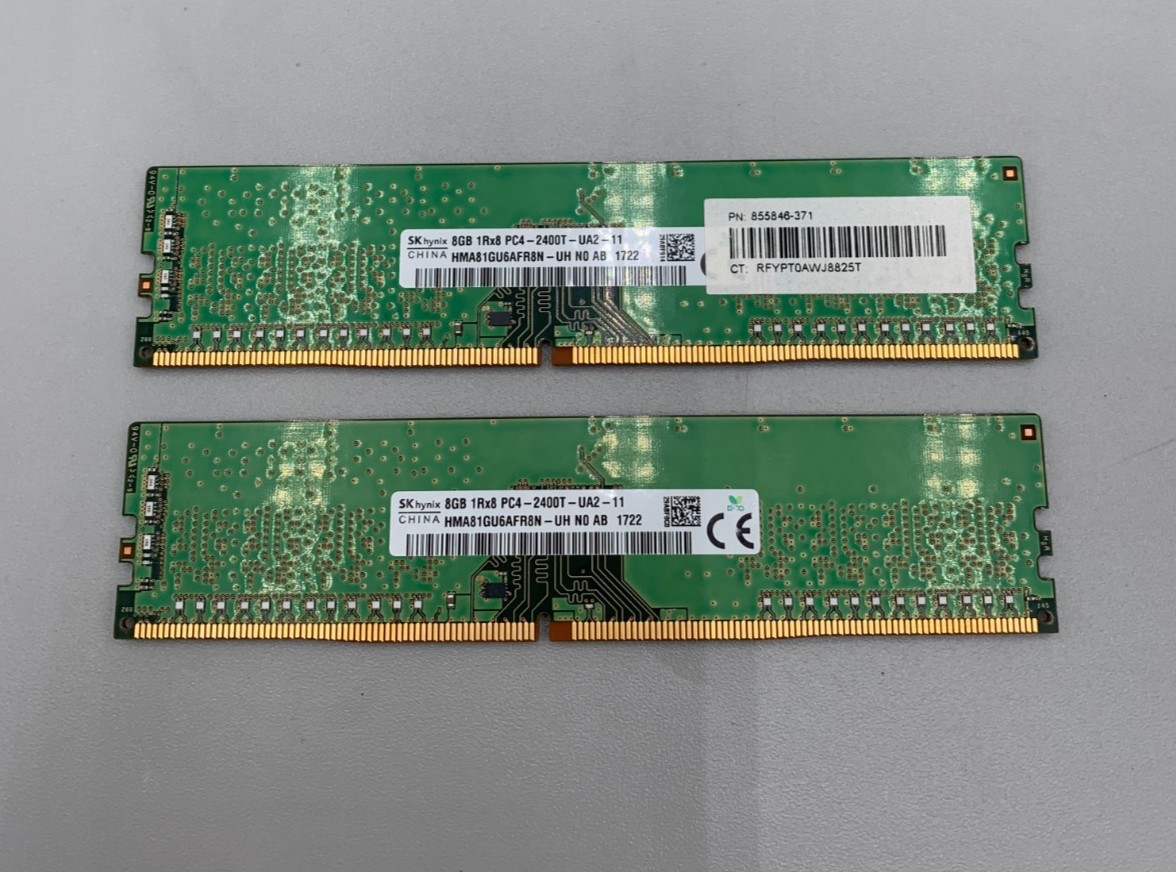 Lot Of 2 SK Hynix DDR4 8GB (2 x 8GB = 16GB) PC4 2400MHz RAM Memory Green B/Big