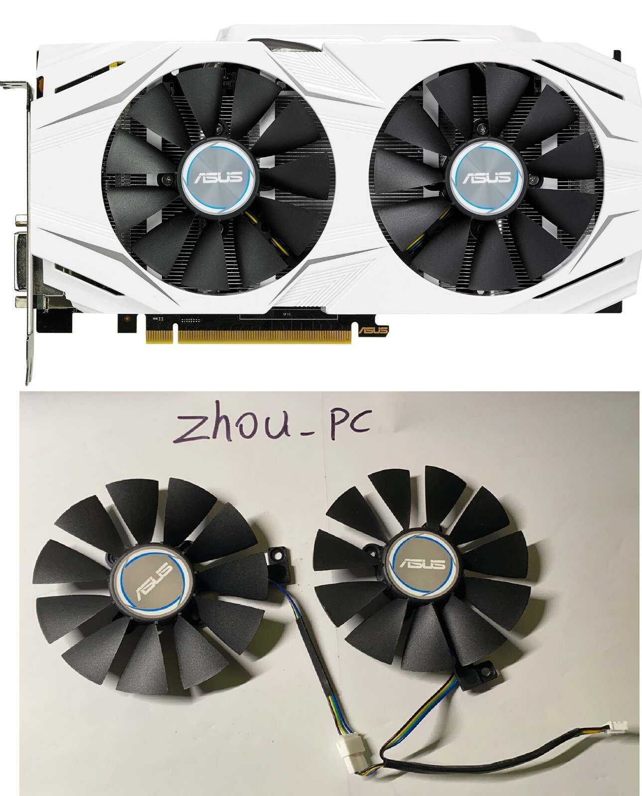 GPU Replacement Cooler cooling Fan For Asus Dual GTX 1060 1070 RX 570