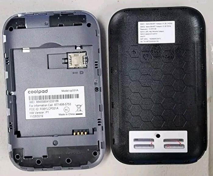 Metro by T-Mobile Coolpad Surf CP331A 4G LTE Mobile Hotspot – Open Box No Batter