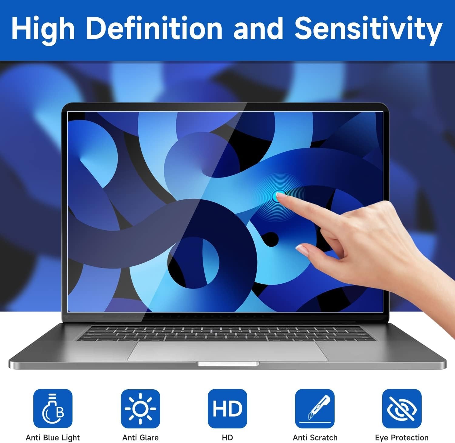Matte Finish 15.6-Inch Blue Light Block Screen Protectors for Laptops – 2 Pack