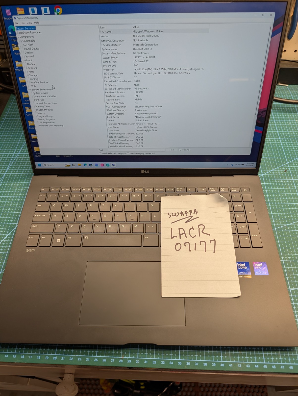 LG Gram 17″ Laptop Intel Core Ultra 7 258V 32GB 2TB SSD Win 11 Home 64-Bit