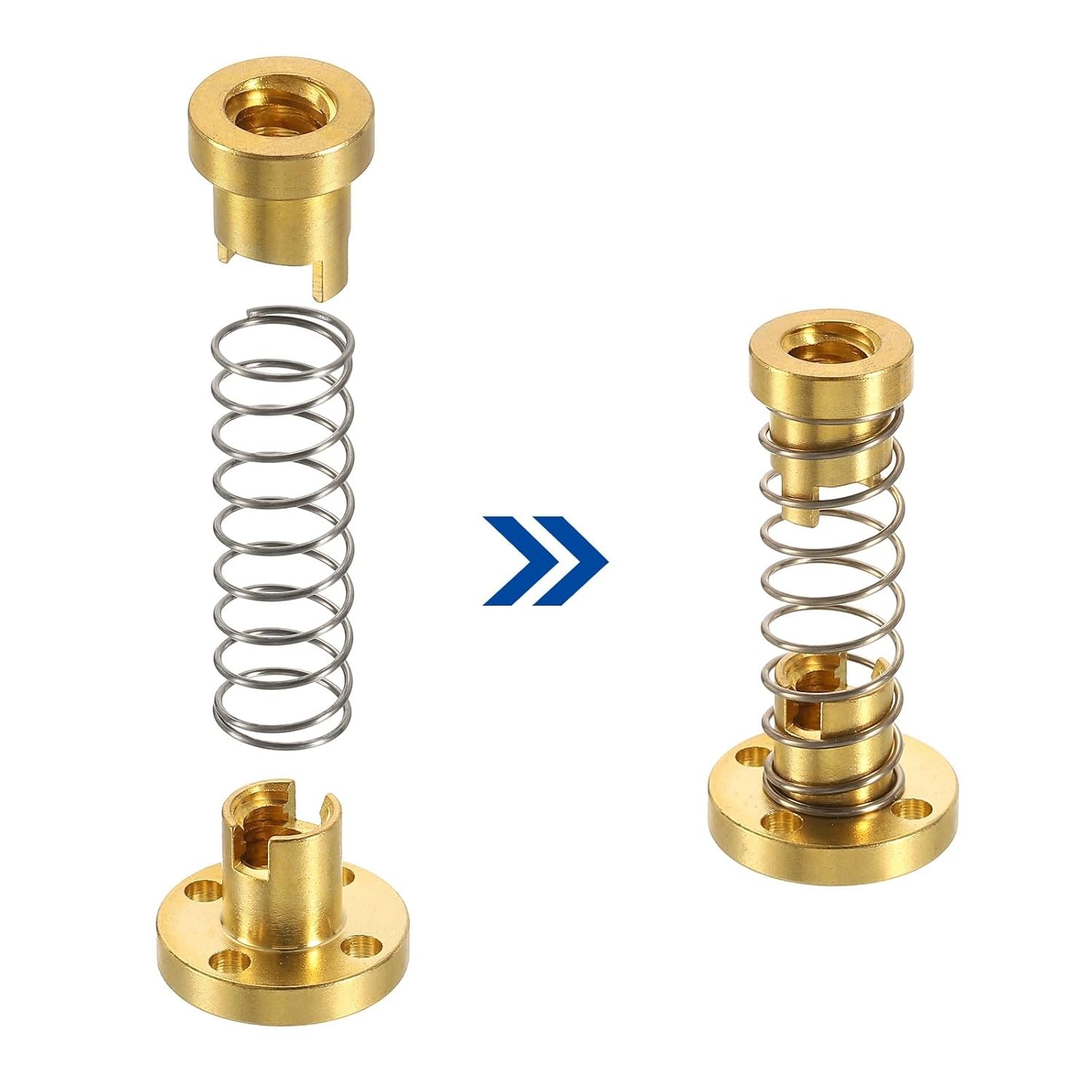 uxcell 4 Pcs Tr8x4 T8 POM Anti Backlash Spring Loaded Nut, Elimination