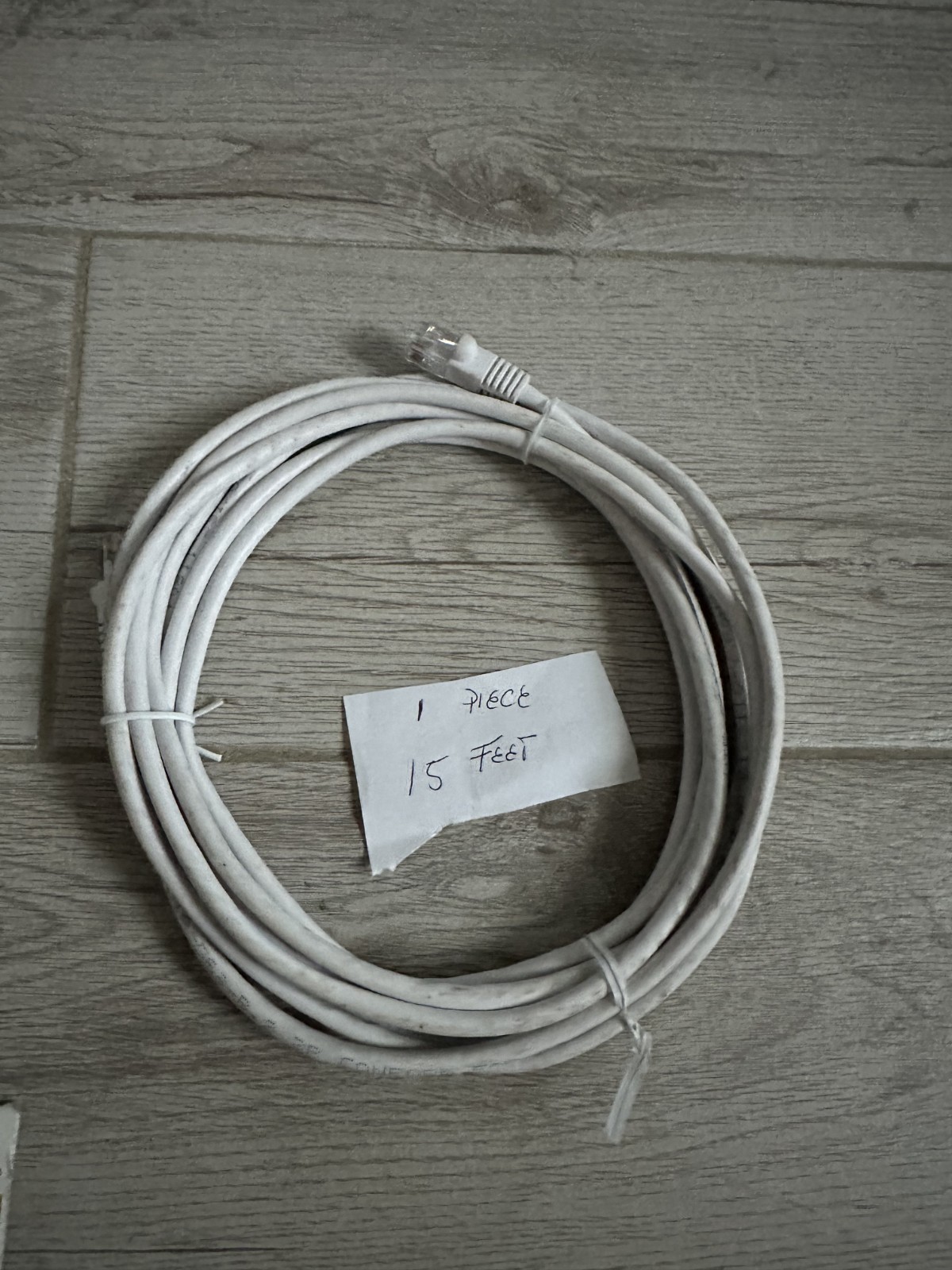 Lot of 6 Ethernet Network White Cables, mixed brands, mixed size, see details.