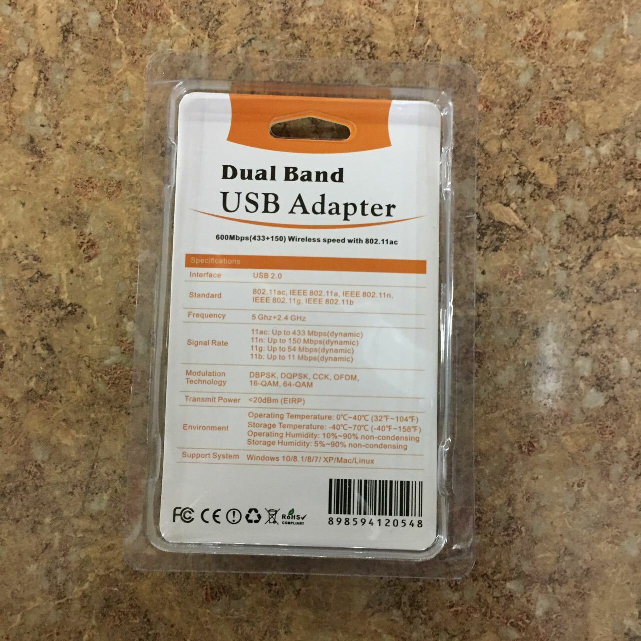 AC600 Mbps Dual Band 2.4/5Ghz USB W/Antenna WiFi Adapter For Dell HP Lenovo Asus