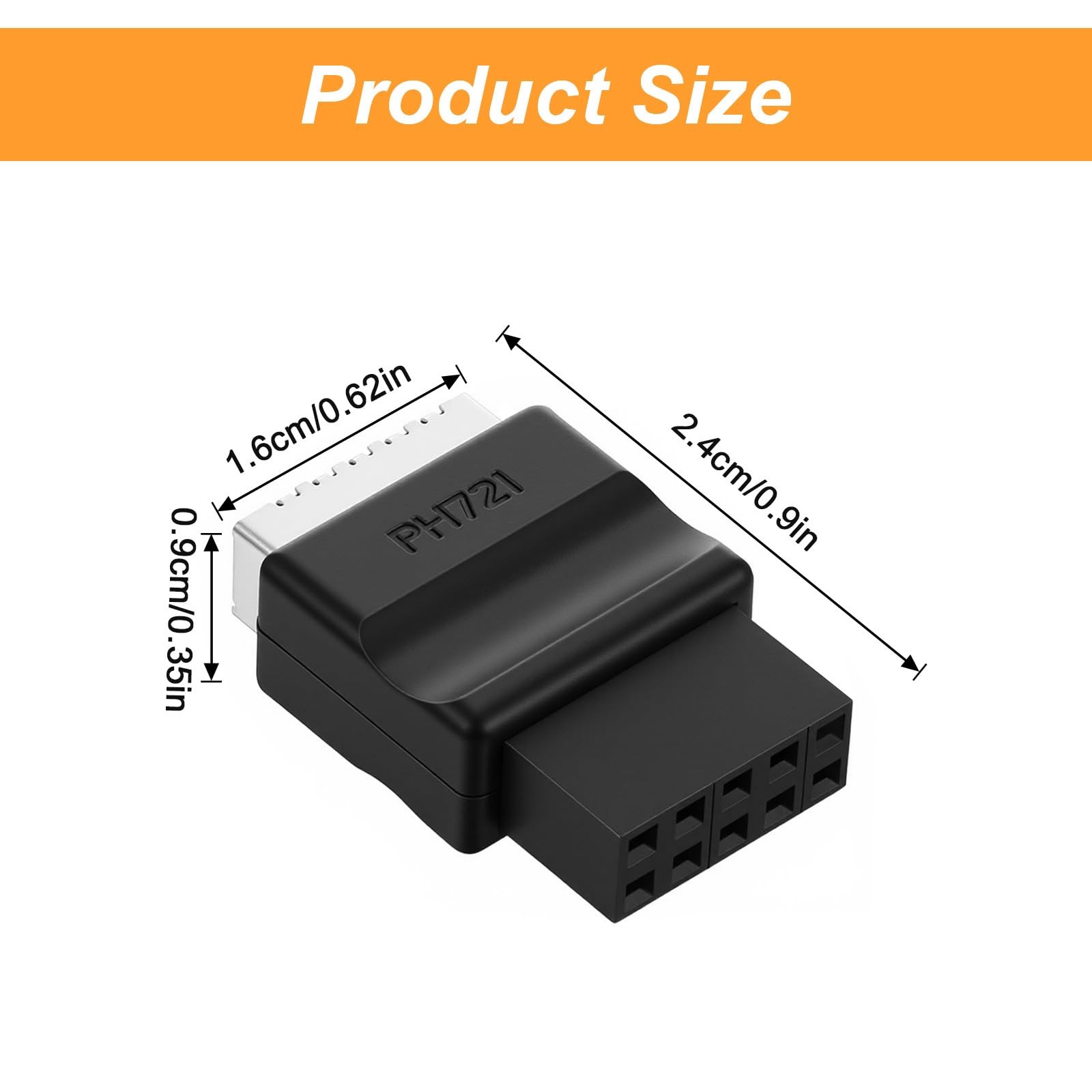 USB 2.0 to USB 3.2 Gen 1 Type-E Header Adapter, 9Pin Male to A-Key Female Con…