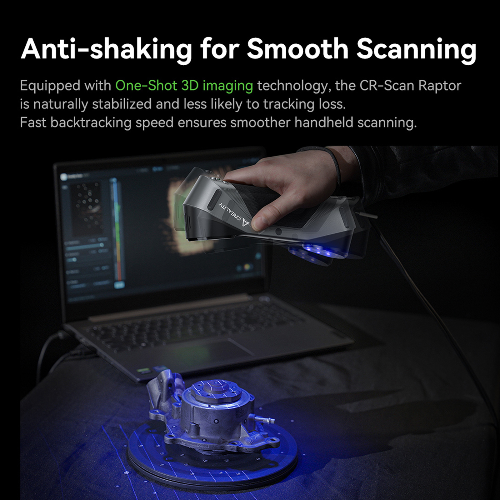 Creality CR-Scan Raptor 3D Scanner with Anti-Shake Tracking Full Color Scan D2I0