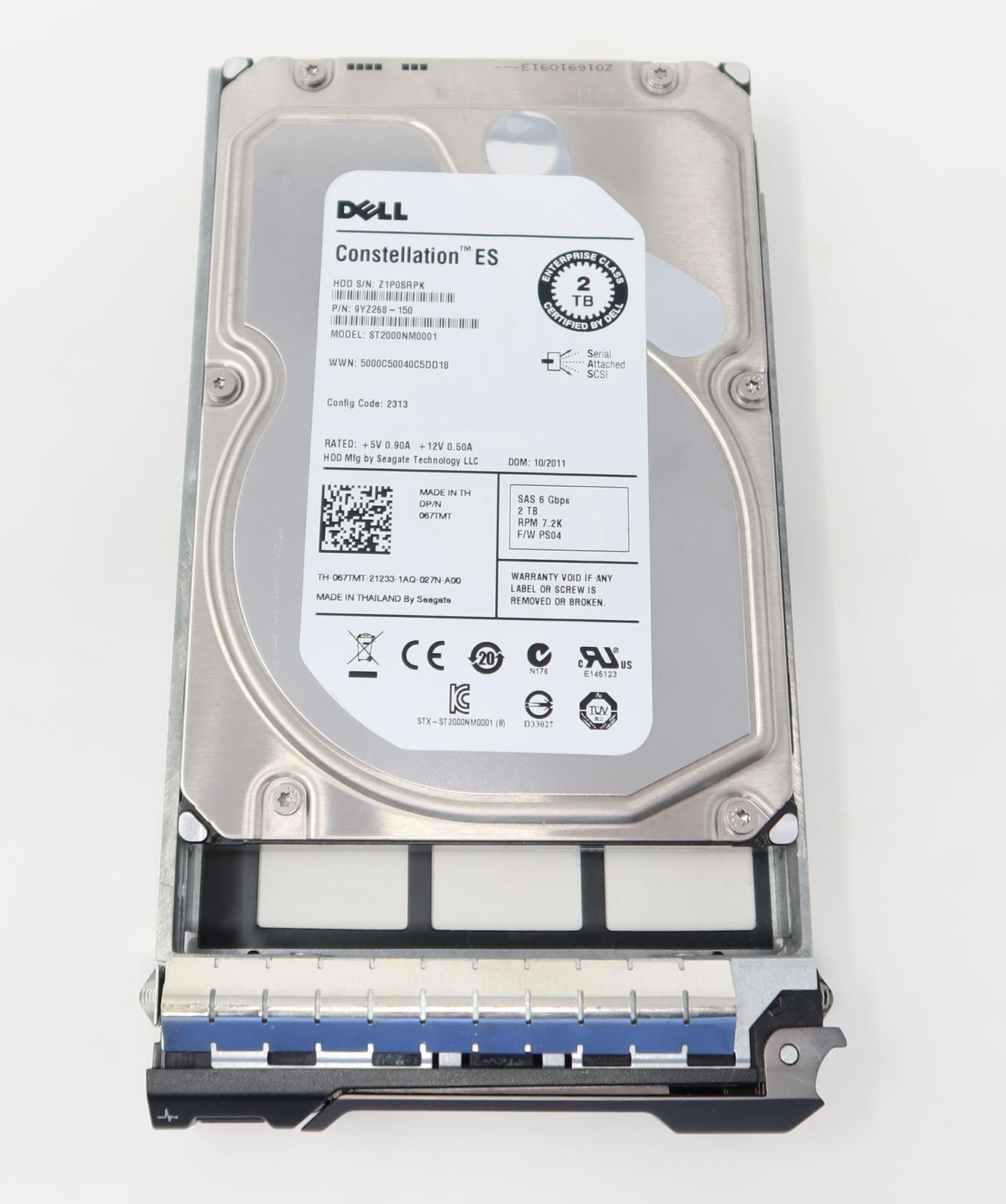 DELL 67TMT ST2000NM0001 2TB 7.2k 64MB NL SAS Drive