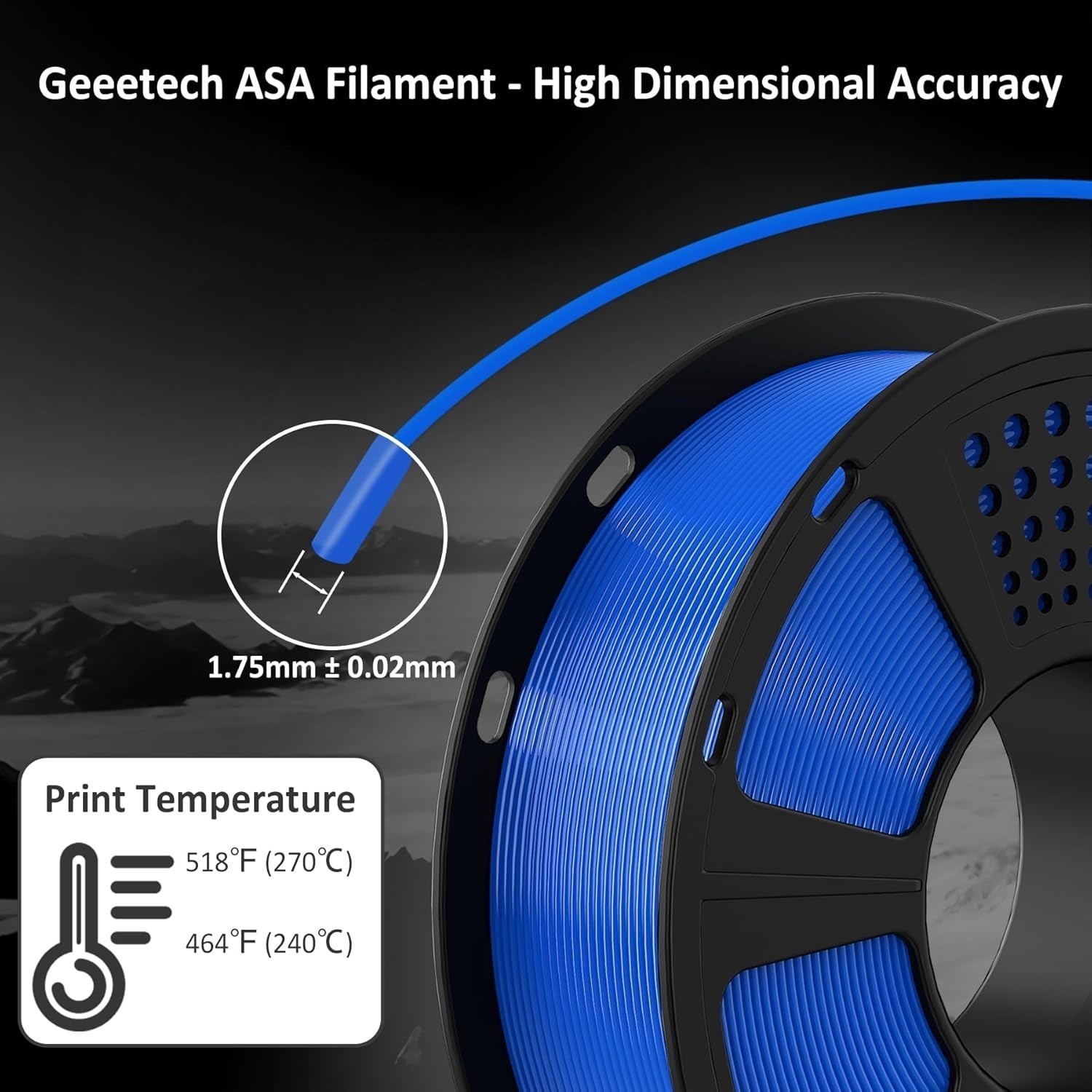 Geeetech 1.75mm ASA 3D Printer Filament 1KG UV & Weather Resistant Filament