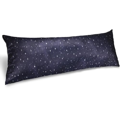 Body Pillow Cover 20×54 in Short Fleece Patterned Body Pillow Dark Navy Stars