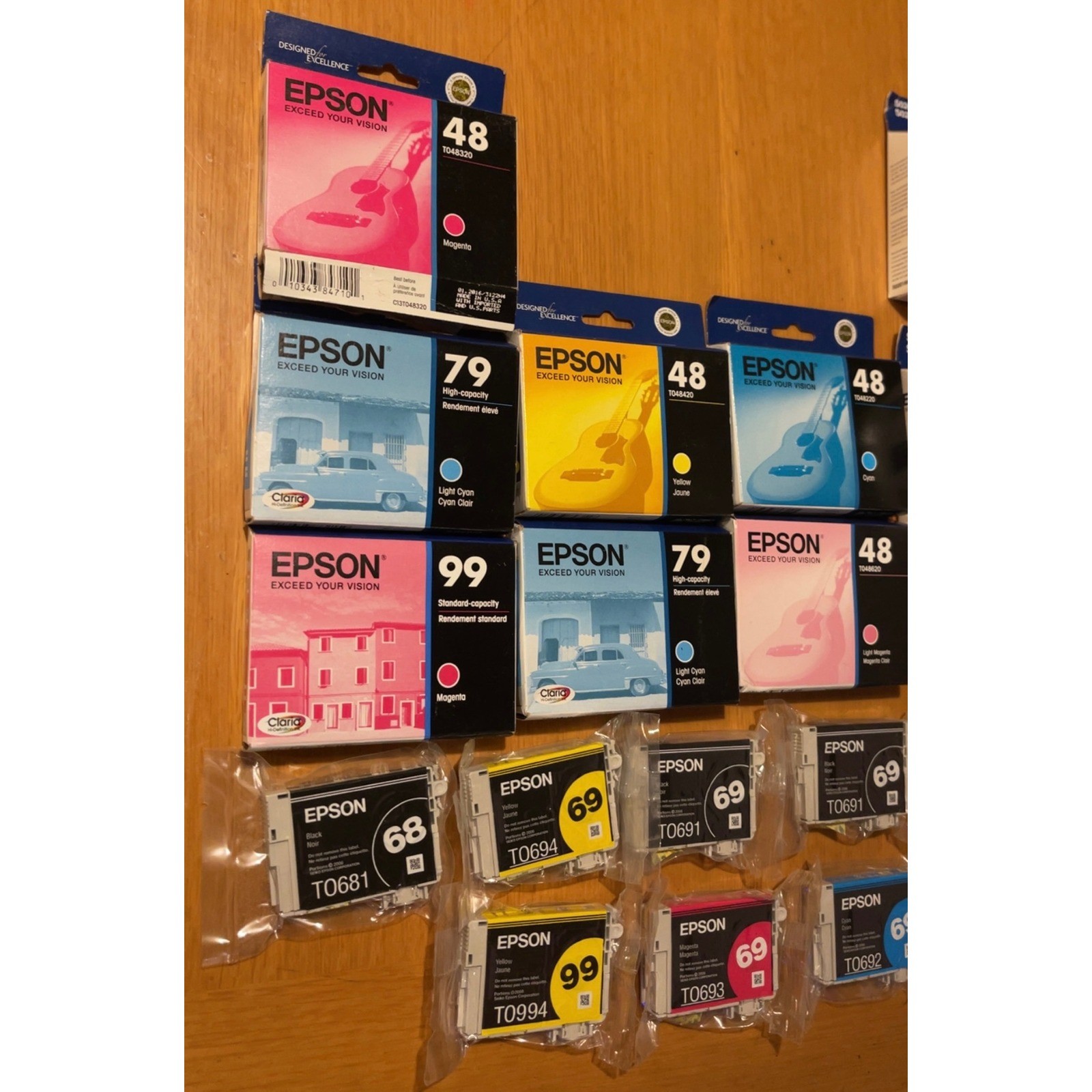 Epson Ink Cartridge Lot 48 68 69 79 99 Claria DURABrite Mixed Colors Genuine NEW