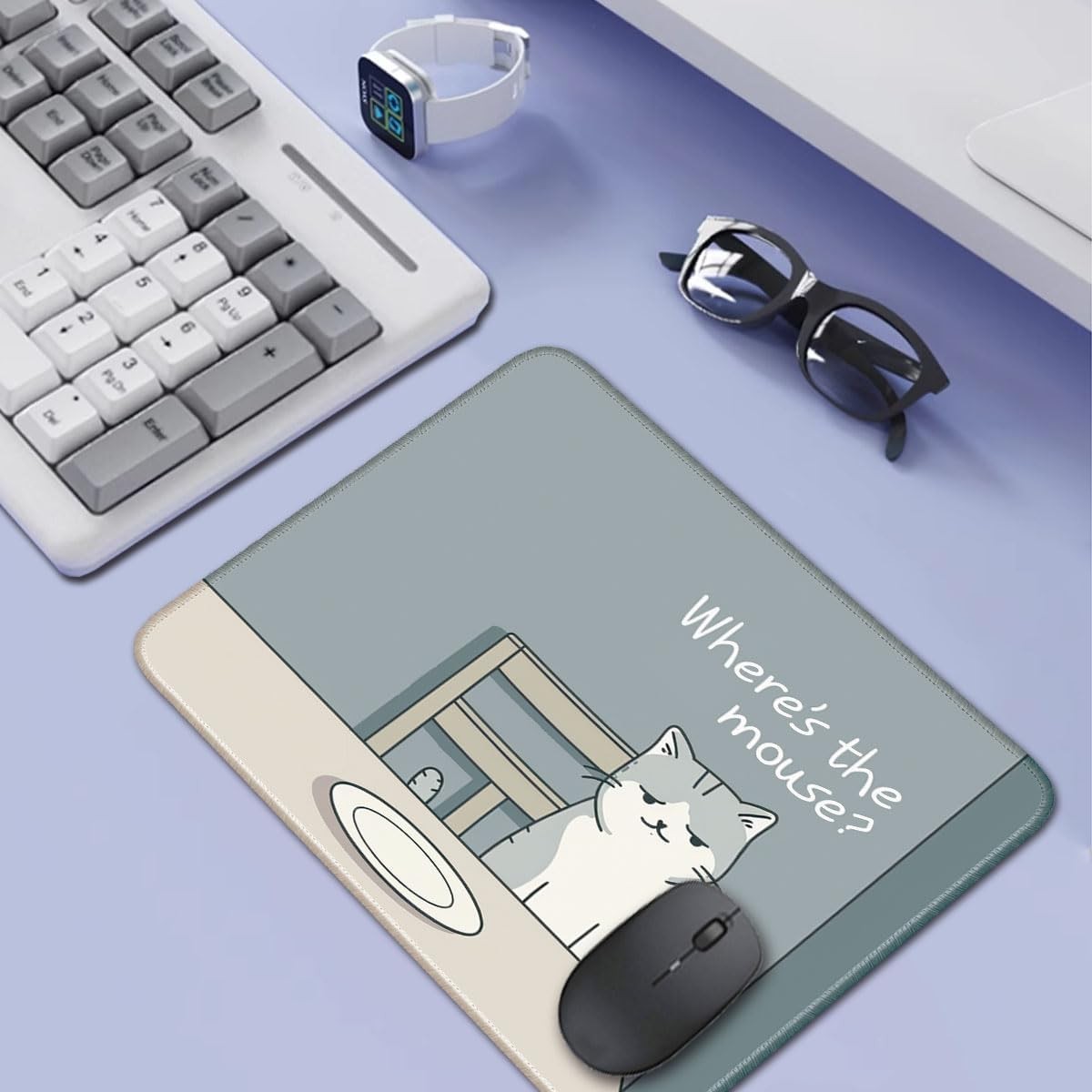 Non-Slip Mouse Pad Gaming Small 26x21cm / 10×8 inch, Cat 01