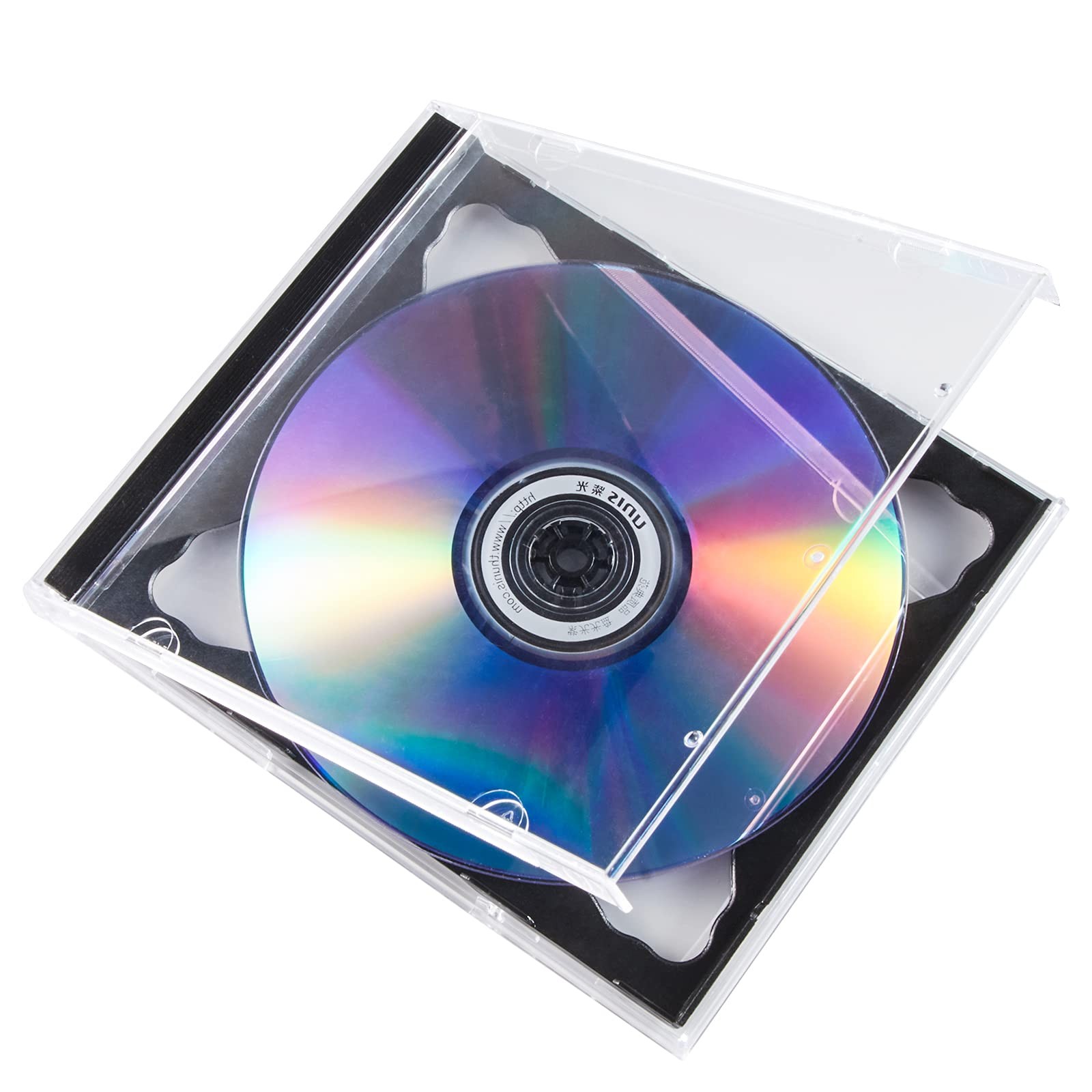 Maxtek 10.4 mm Standard Double (2 Discs Capacity) Clear CD Jewel Case with Black