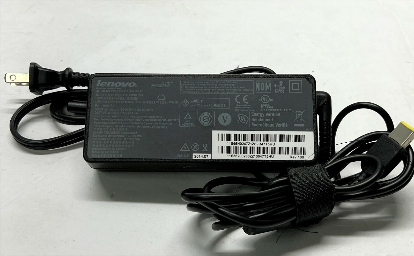 OEM Lenovo Thinkpad 90W 20V 4.5A Power Supply AC Adapter Square Slim Tip Genuine