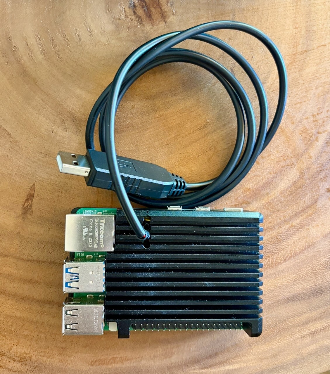 Raspberry Pi 5, 8GB RAM, 16 GB SDHC, serial console, heatsink case, power supply