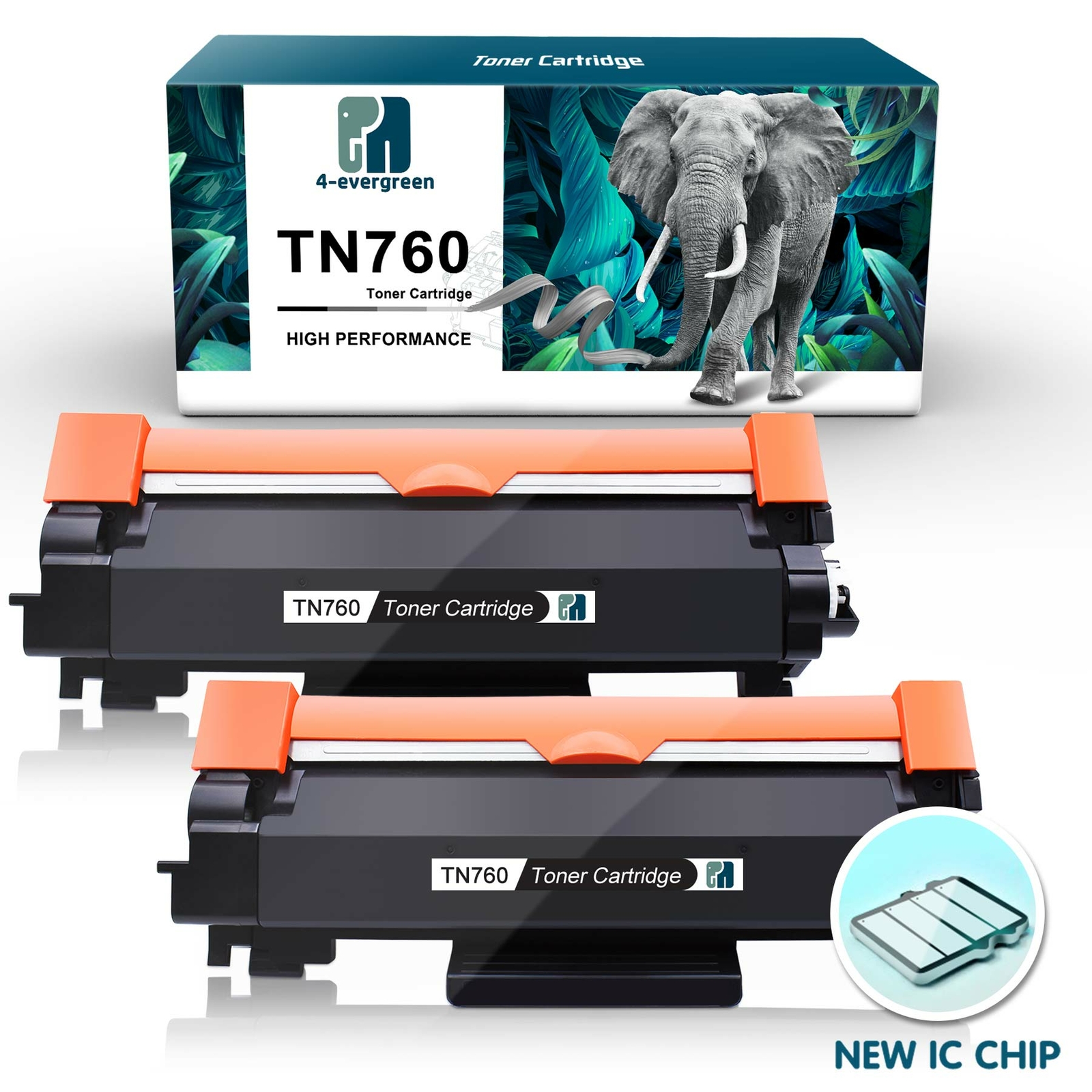 4 Pk TN760 Compatible for Brother TN-760 Toner Cartridge MFC-L2710DW HL-L2390DW