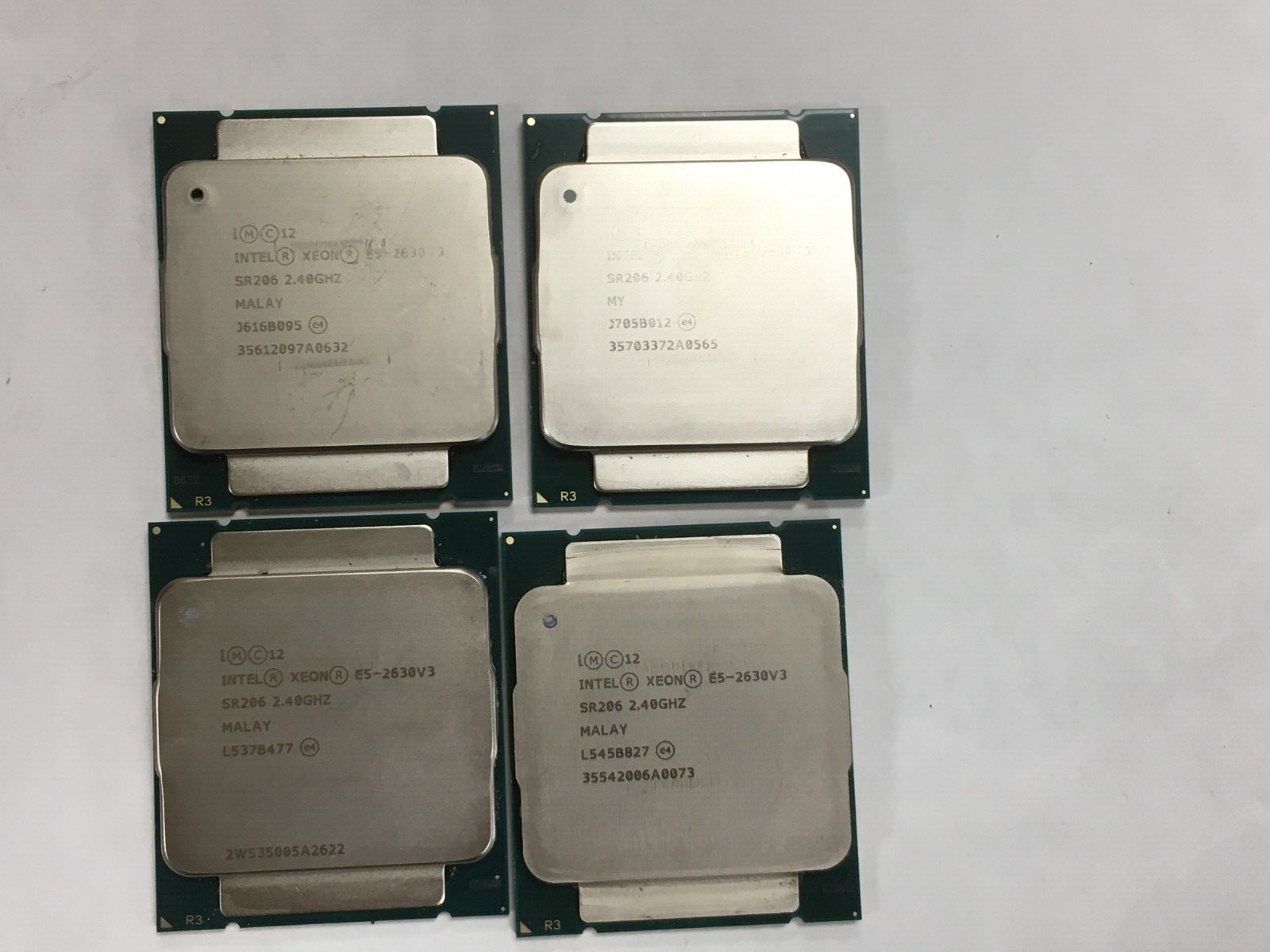 Lot of 4 – Intel Xeon E5 – 2630V3 / SR206 2.40GHz 20MB 8-Core CPU LGA 2011