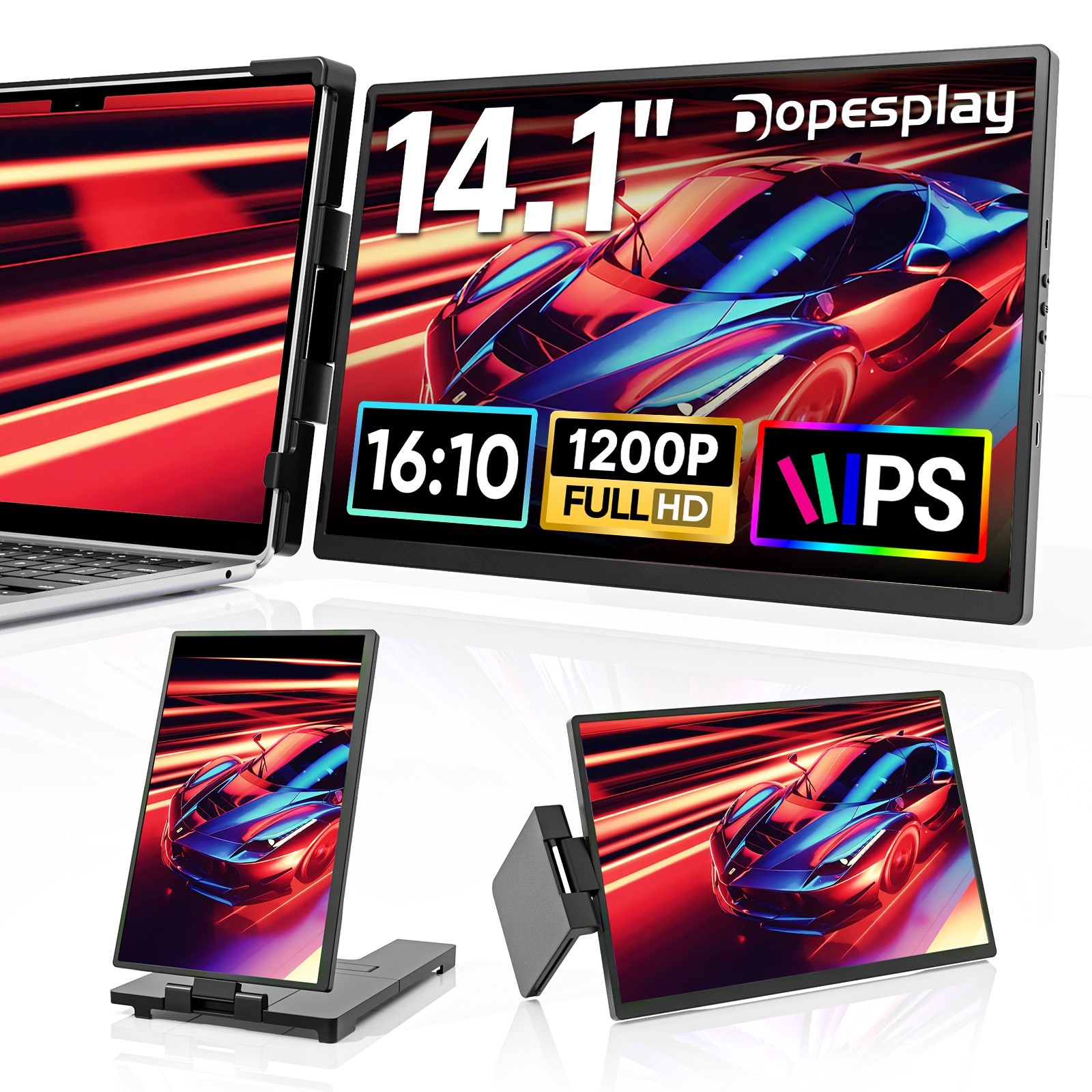 14” Laptop Screen Extender Portable Monitor 1200P USB-C HDMI FHD IPS for 14-17″