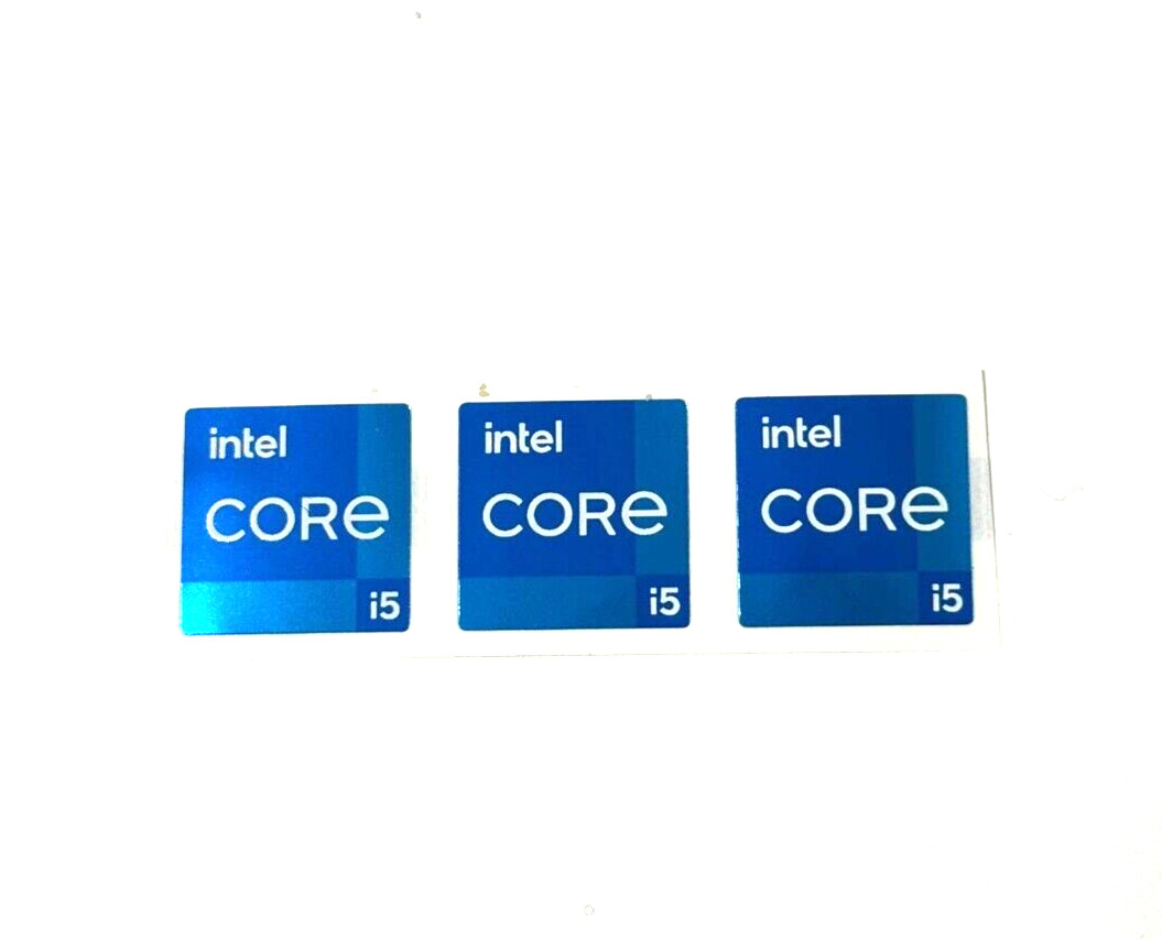 3x Intel Core i5 11 12 Gen Desktop / Laptop sticker label Logo Decal