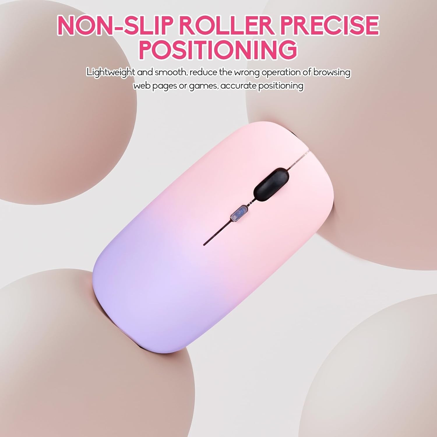 Rechargeable Silent Slim Bluetooth Mouse with Color Change – Perfect for Travel